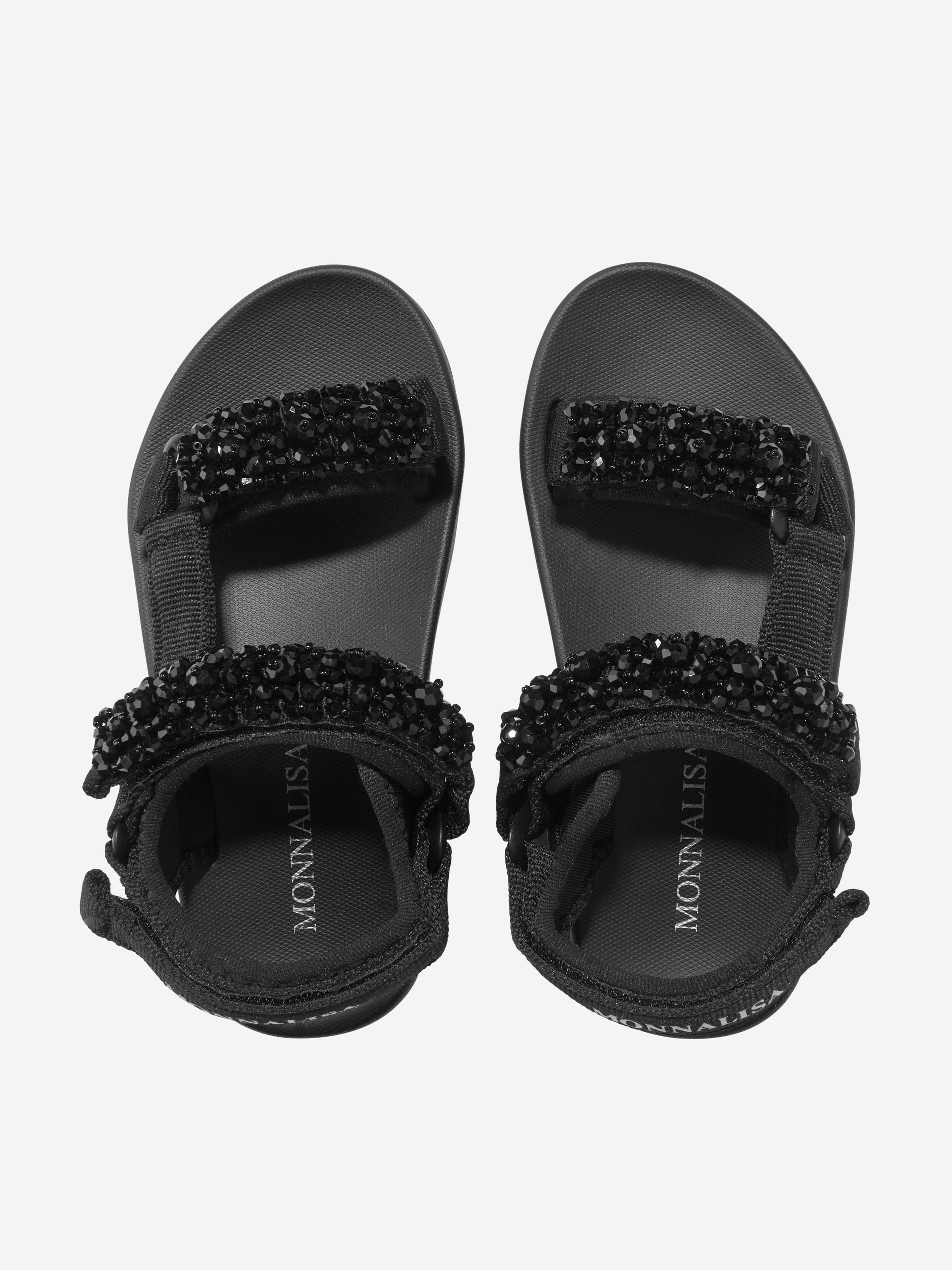 Monnalisa Girls Techno Soft Sandals in Black