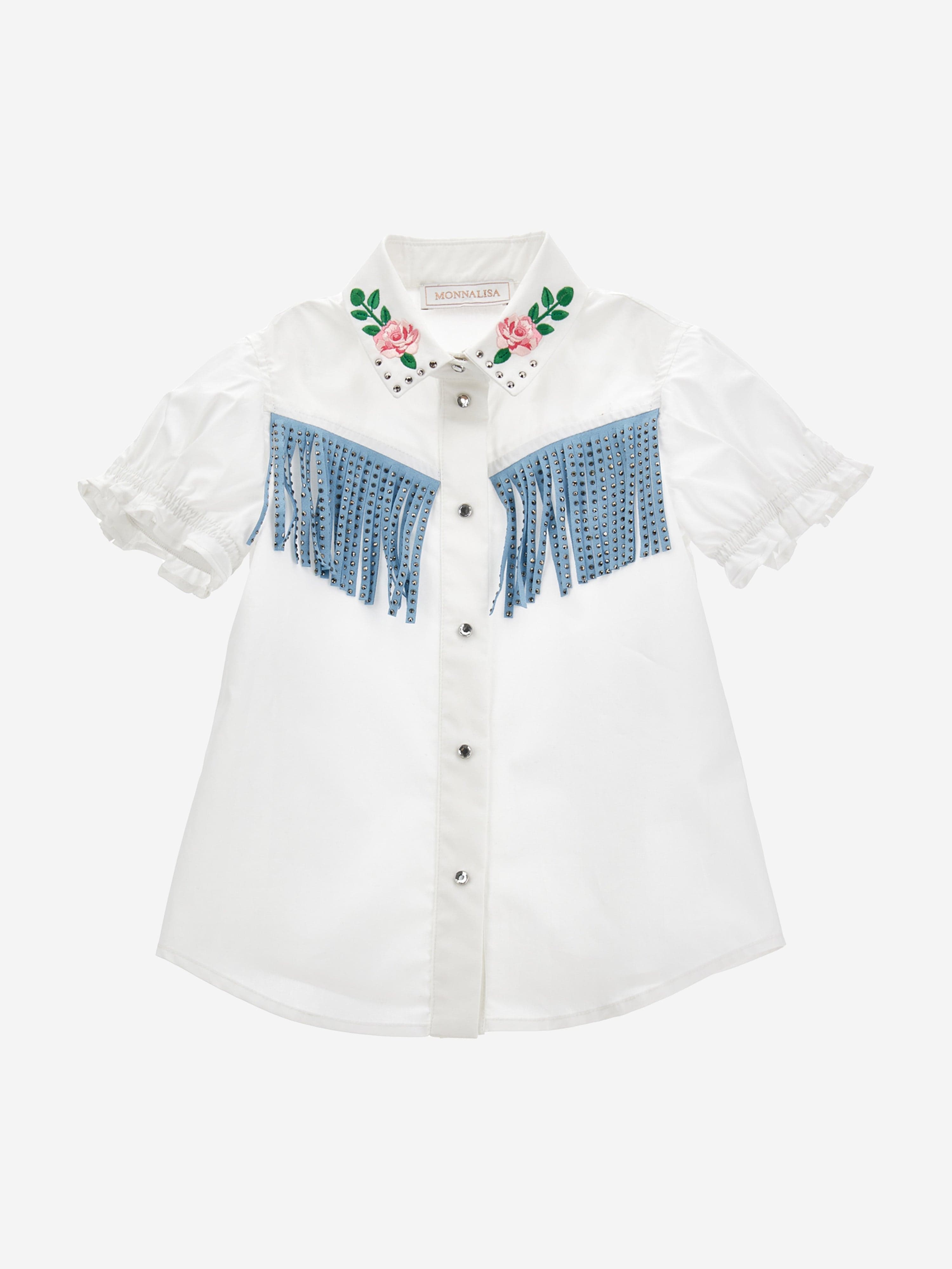 Monnalisa Girls Rodeo Shirt in White