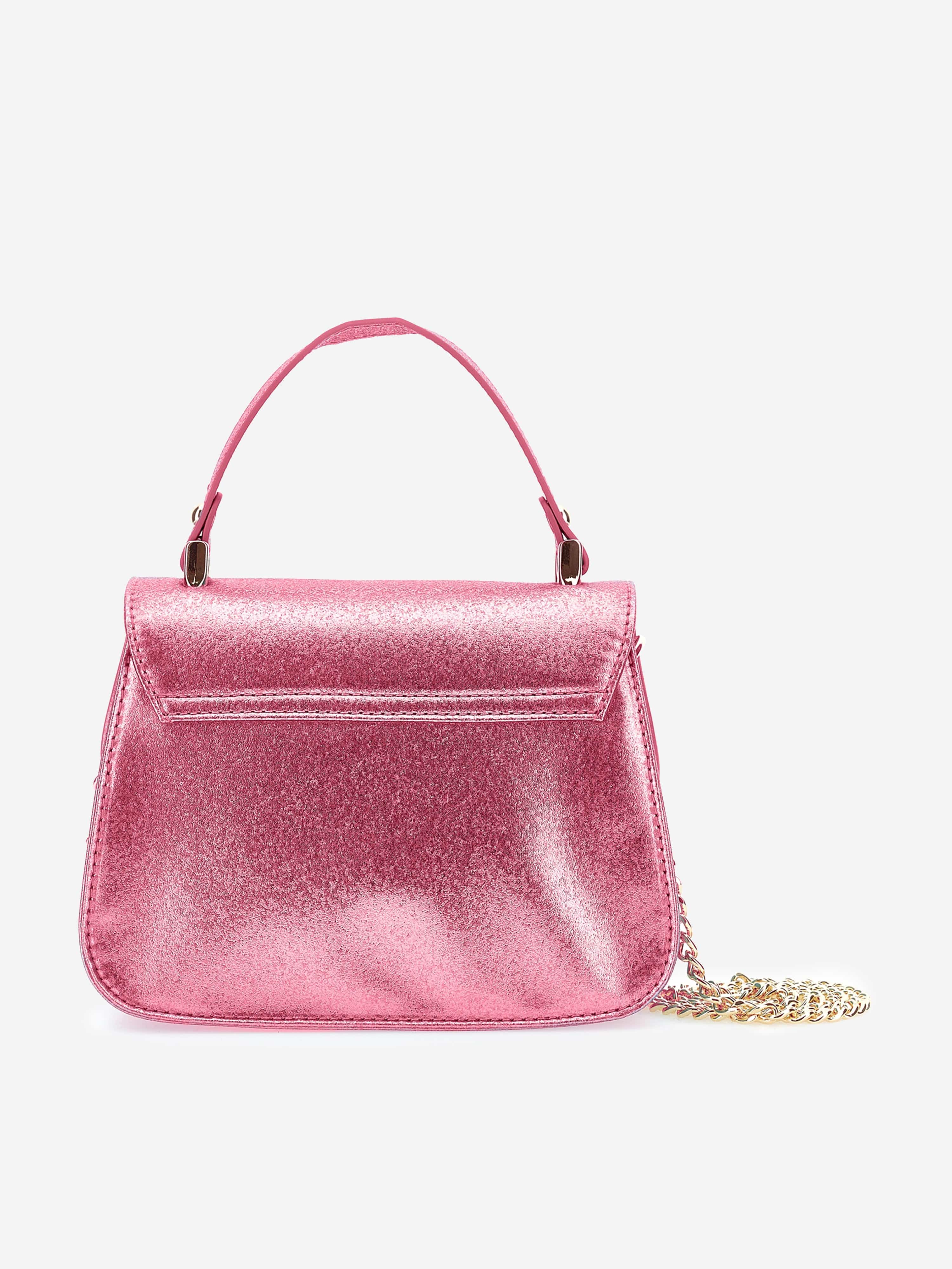 Monnalisa Girls Glitter Bow Handbag in Pink (21cm)