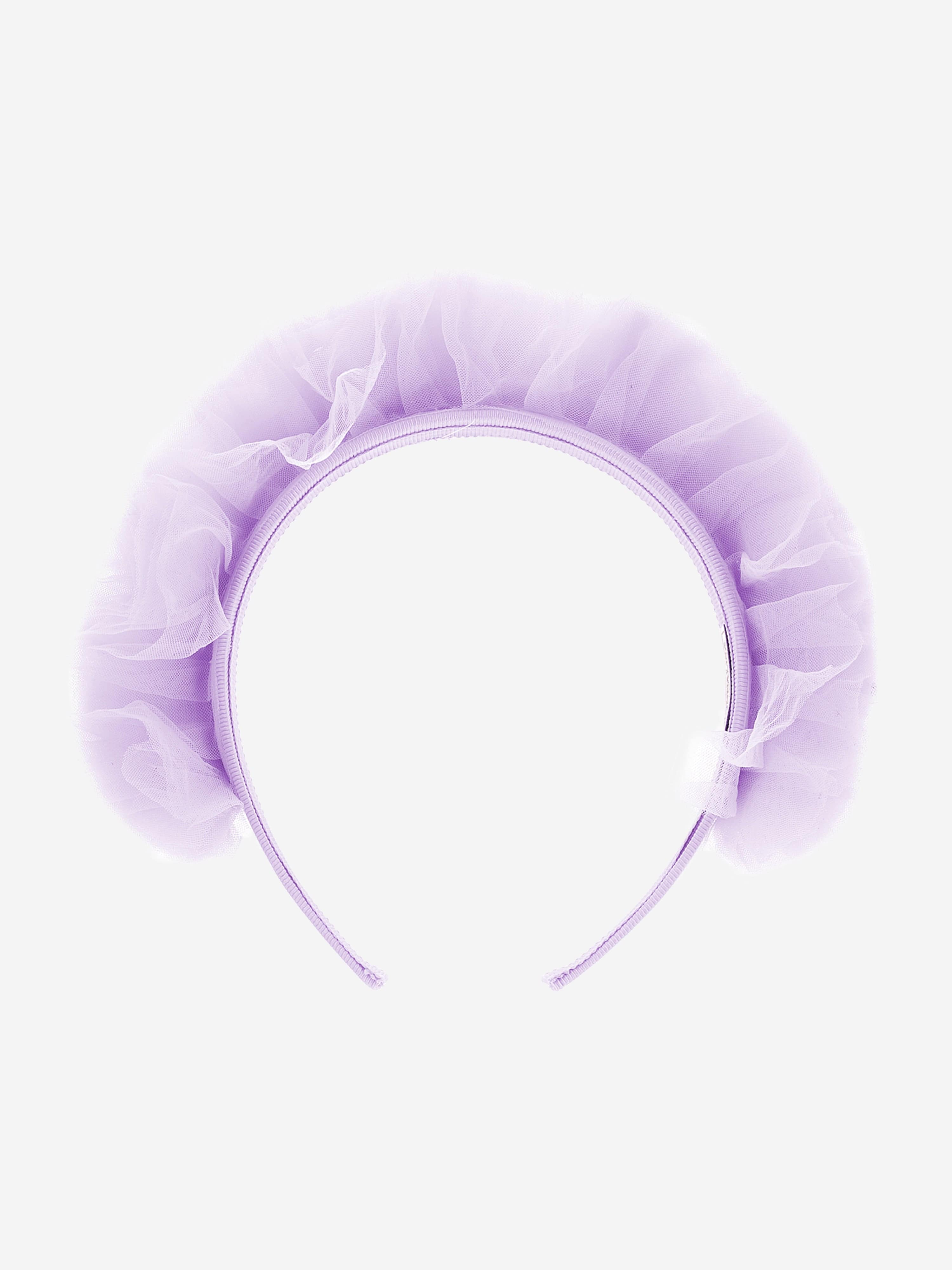 Monnalisa Girls Ruched Tulle Headband in Purple