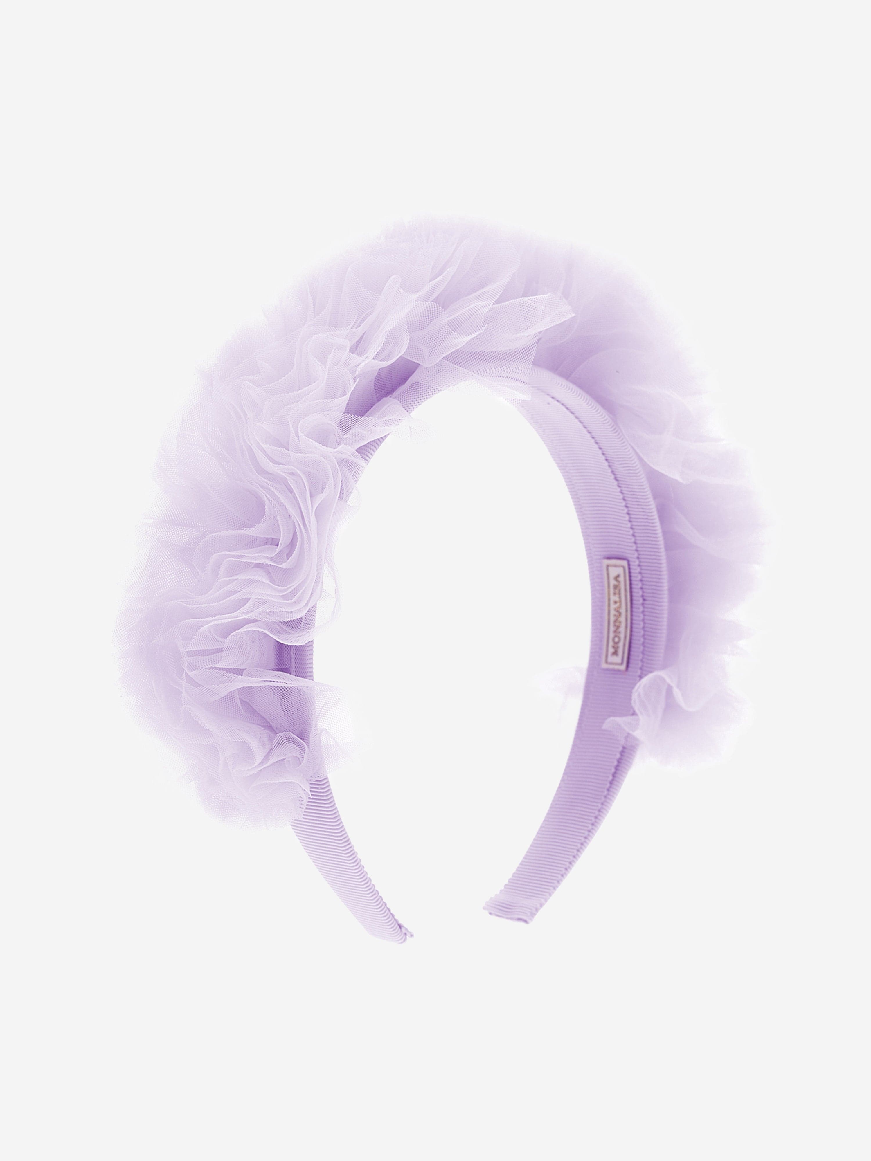 Monnalisa Girls Ruched Tulle Headband in Purple