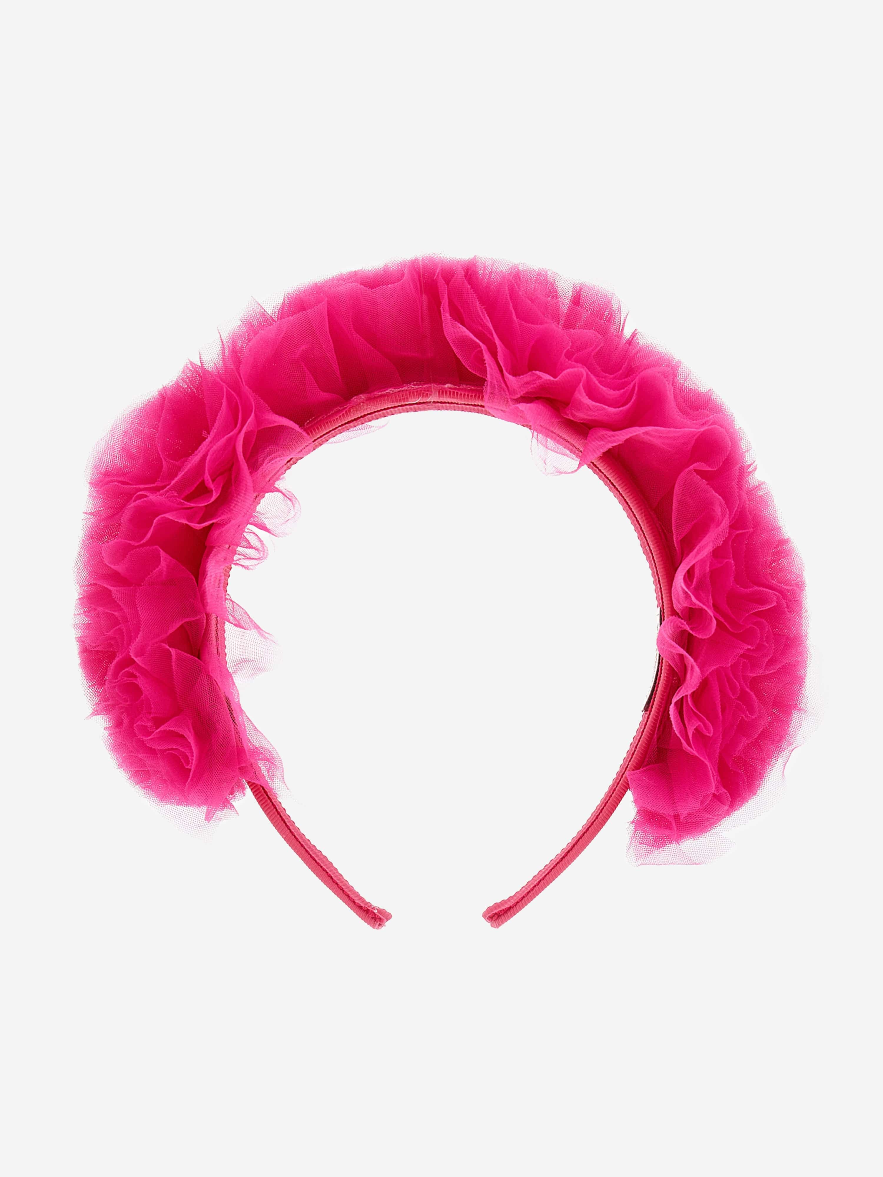 Monnalisa Girls Ruched Tulle Headband in Pink