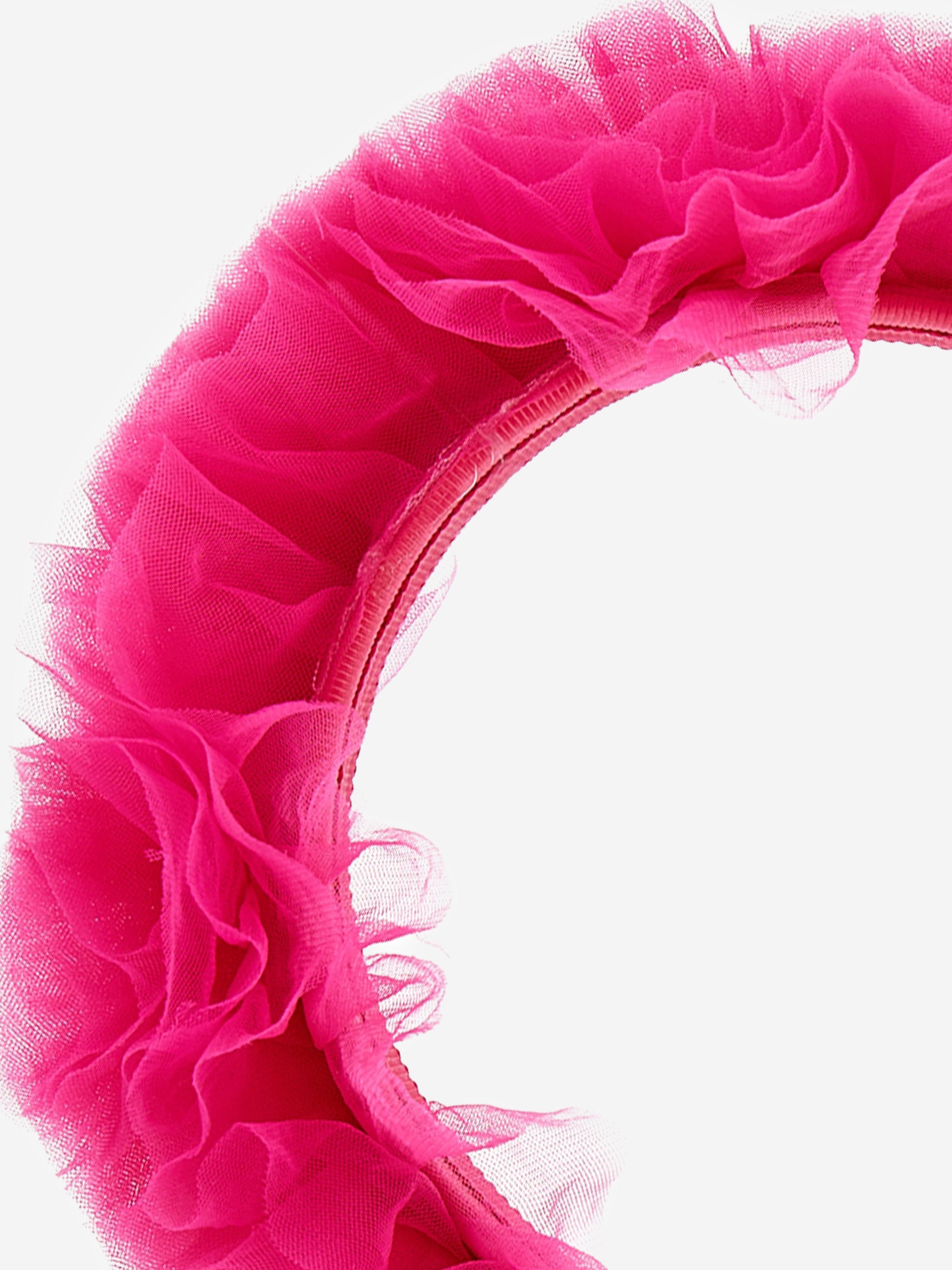 Monnalisa Girls Ruched Tulle Headband in Pink