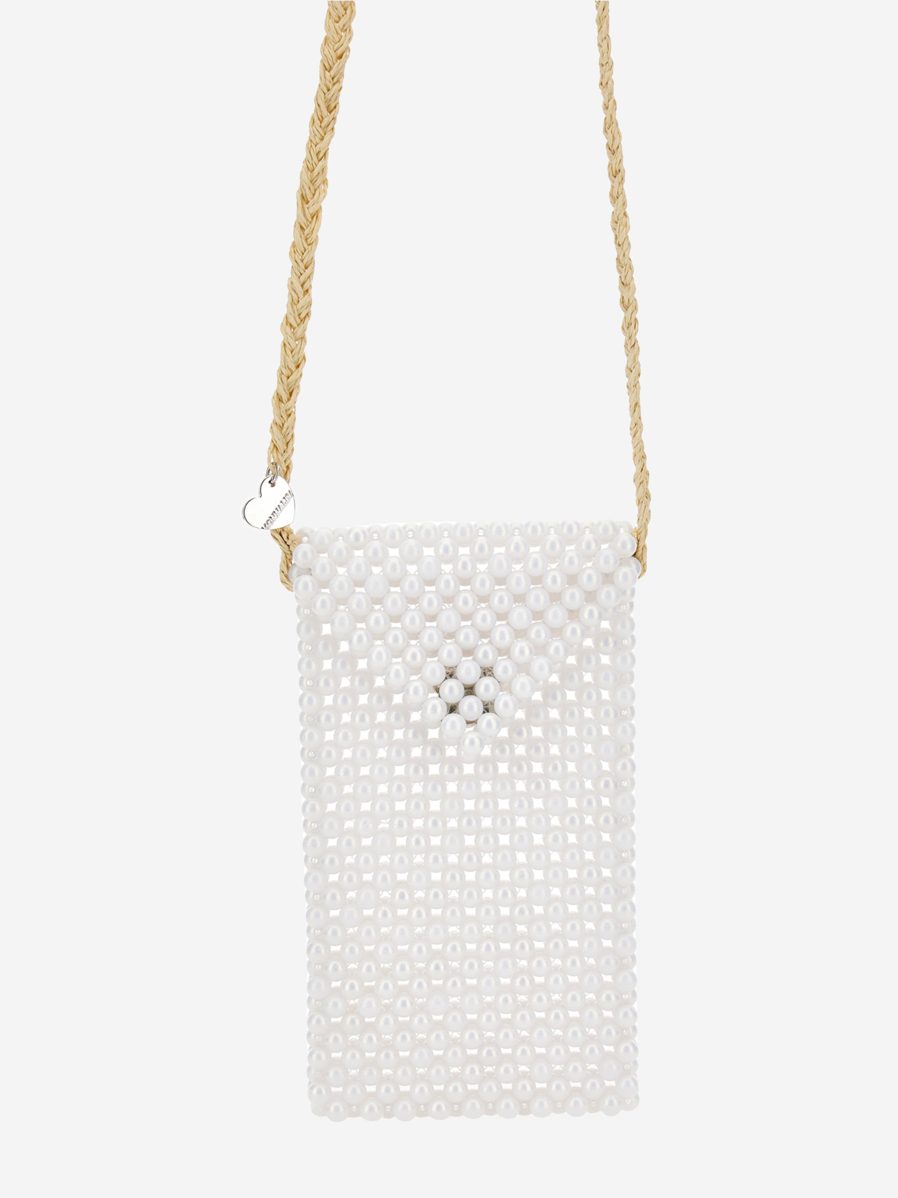 Monnalisa Girls Pearl Crossbody Bag in White (15cm)