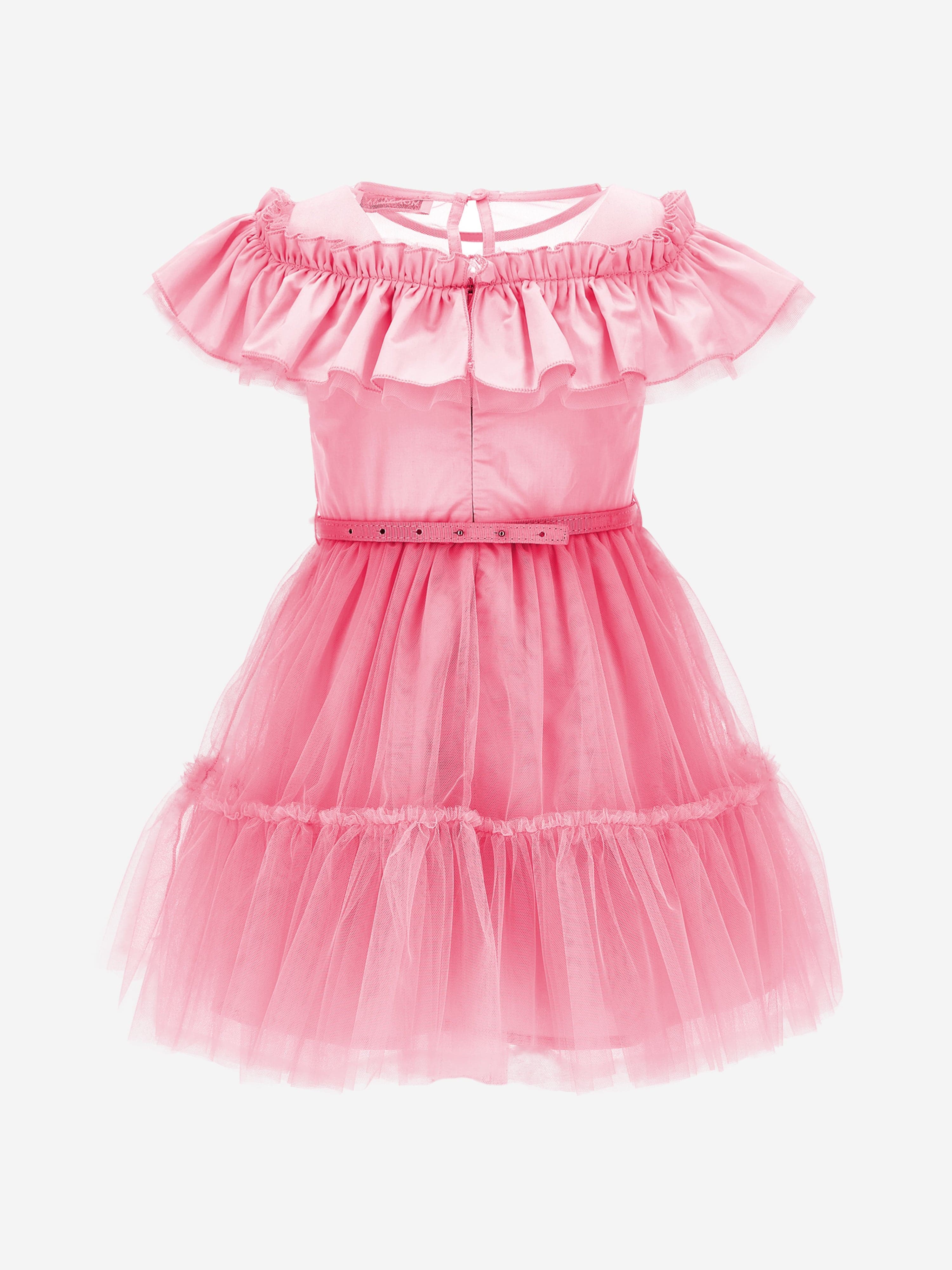 Monnalisa Girls Tulle Dress in Pink