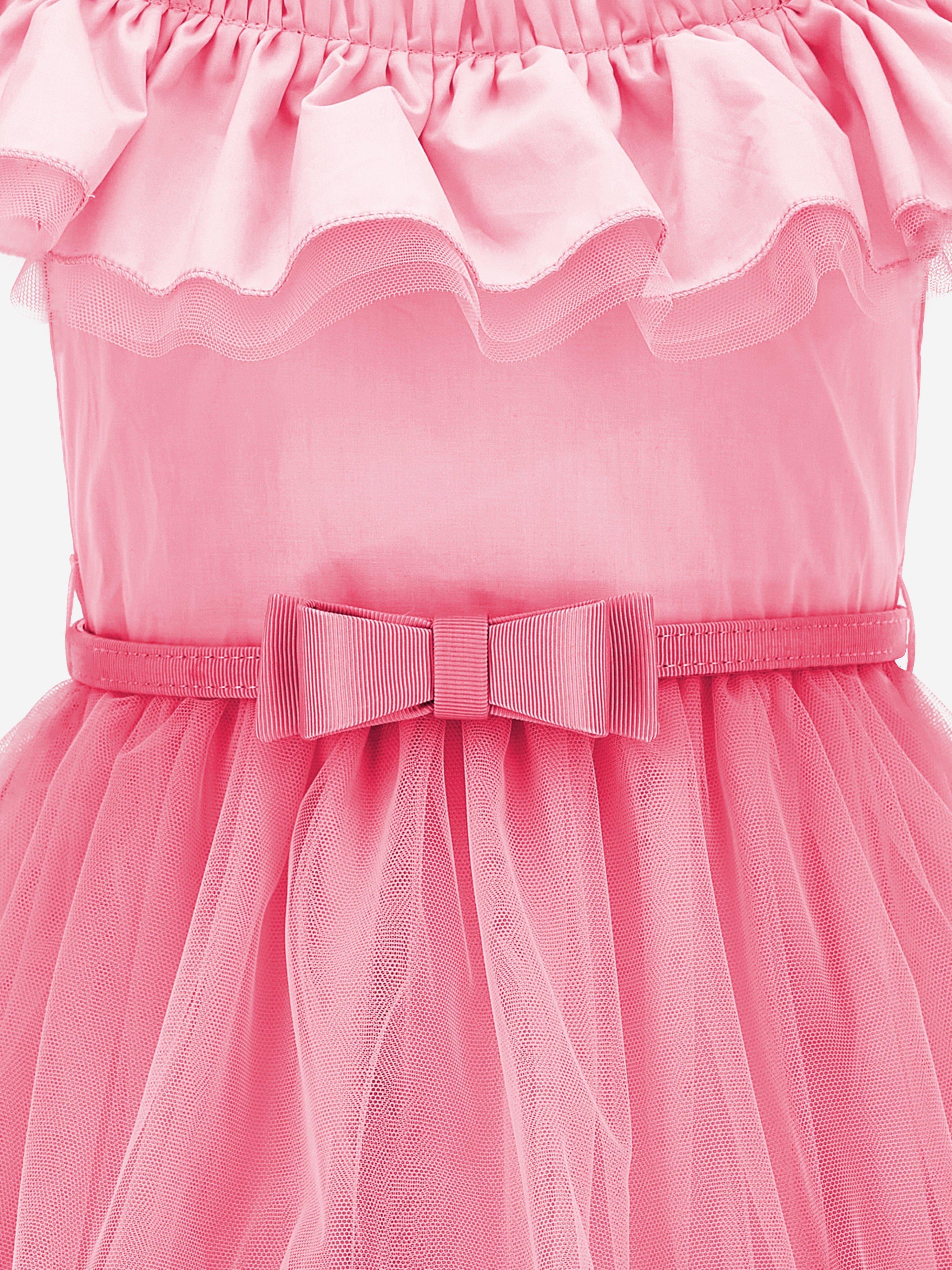 Monnalisa Girls Tulle Dress in Pink