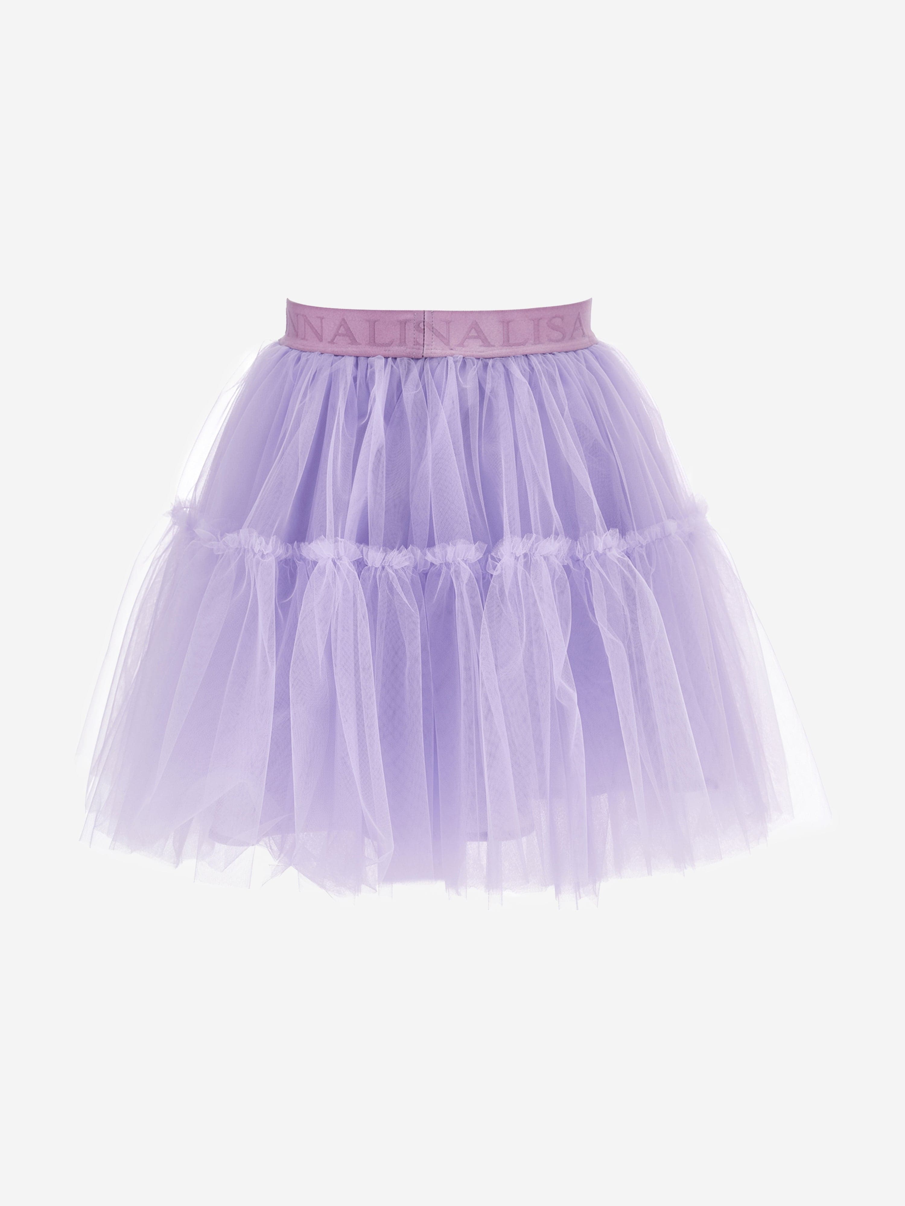 Monnalisa Girls Tulle Tutu Skirt in Purple