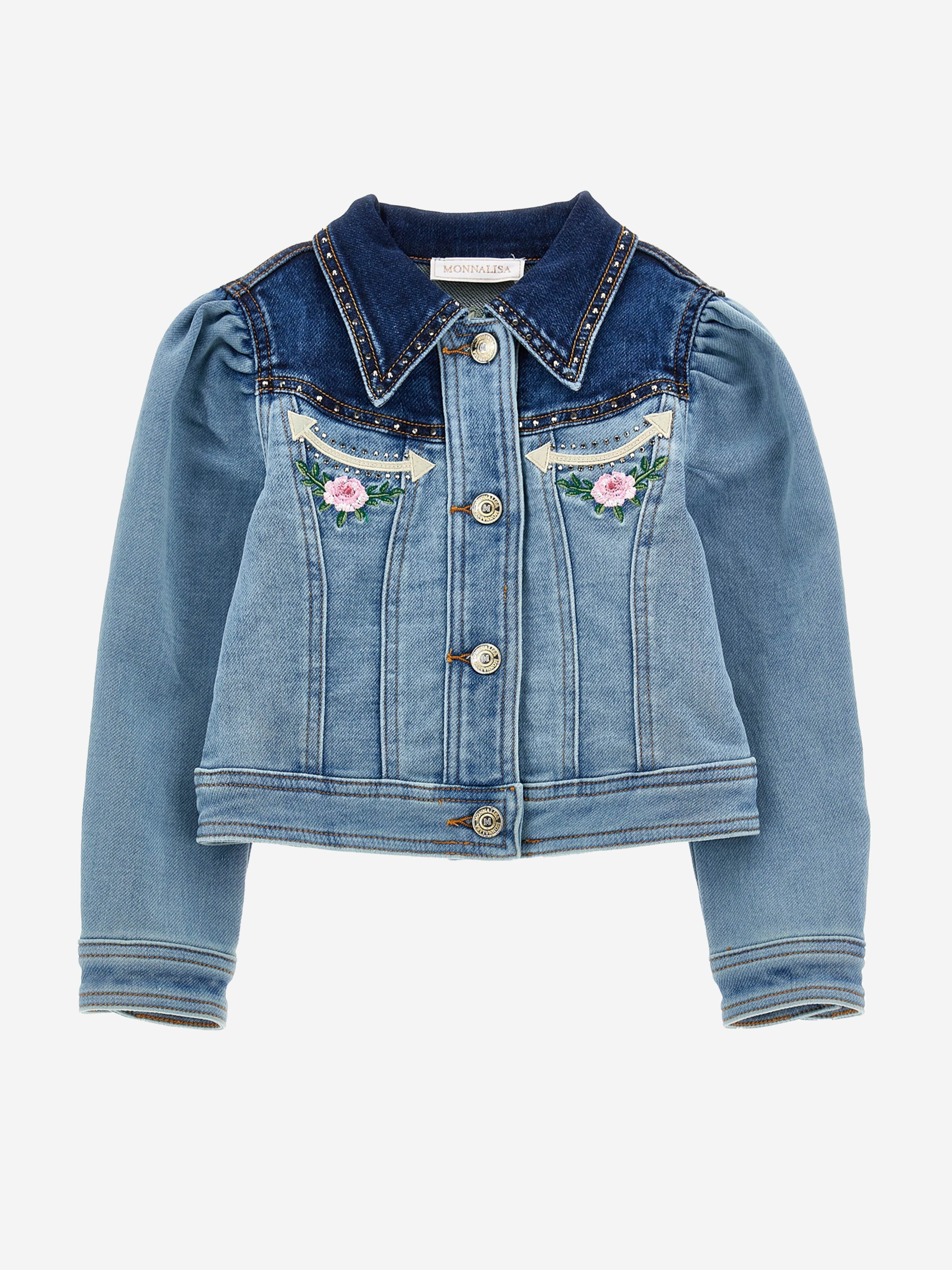 Monnalisa Girls Rodeo Denim Jacket in Blue