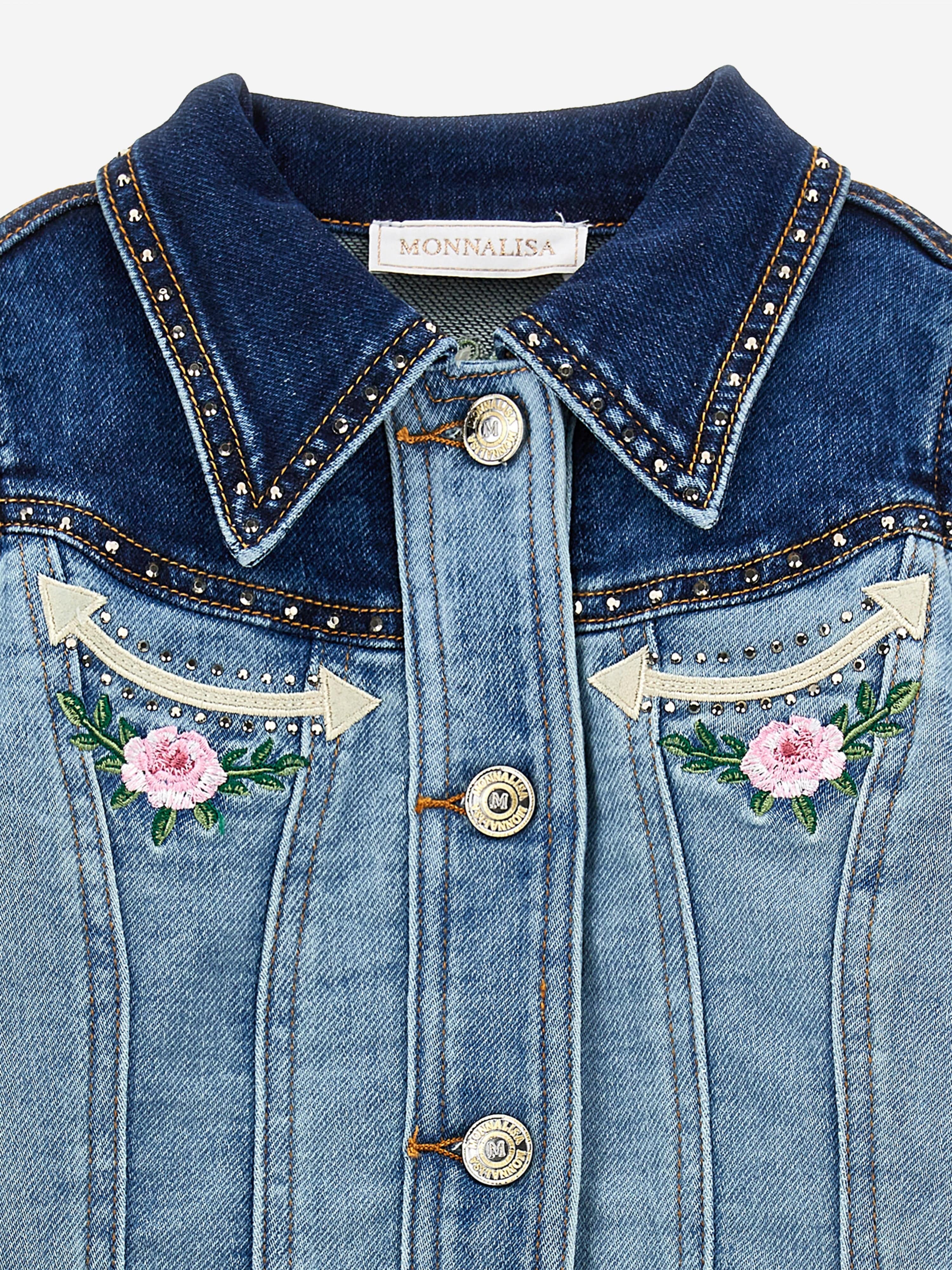 Monnalisa Girls Rodeo Denim Jacket in Blue