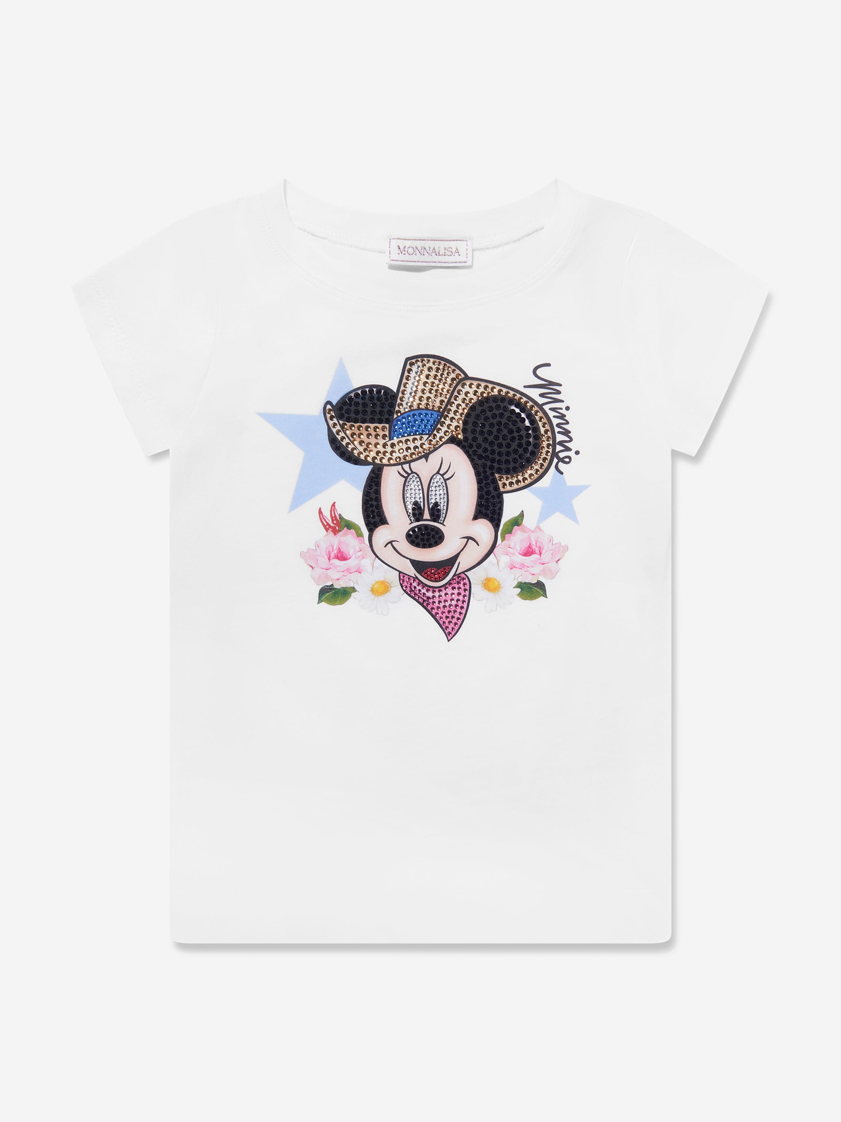 Monnalisa Girls Minnie Mouse Rodeo T-Shirt in White