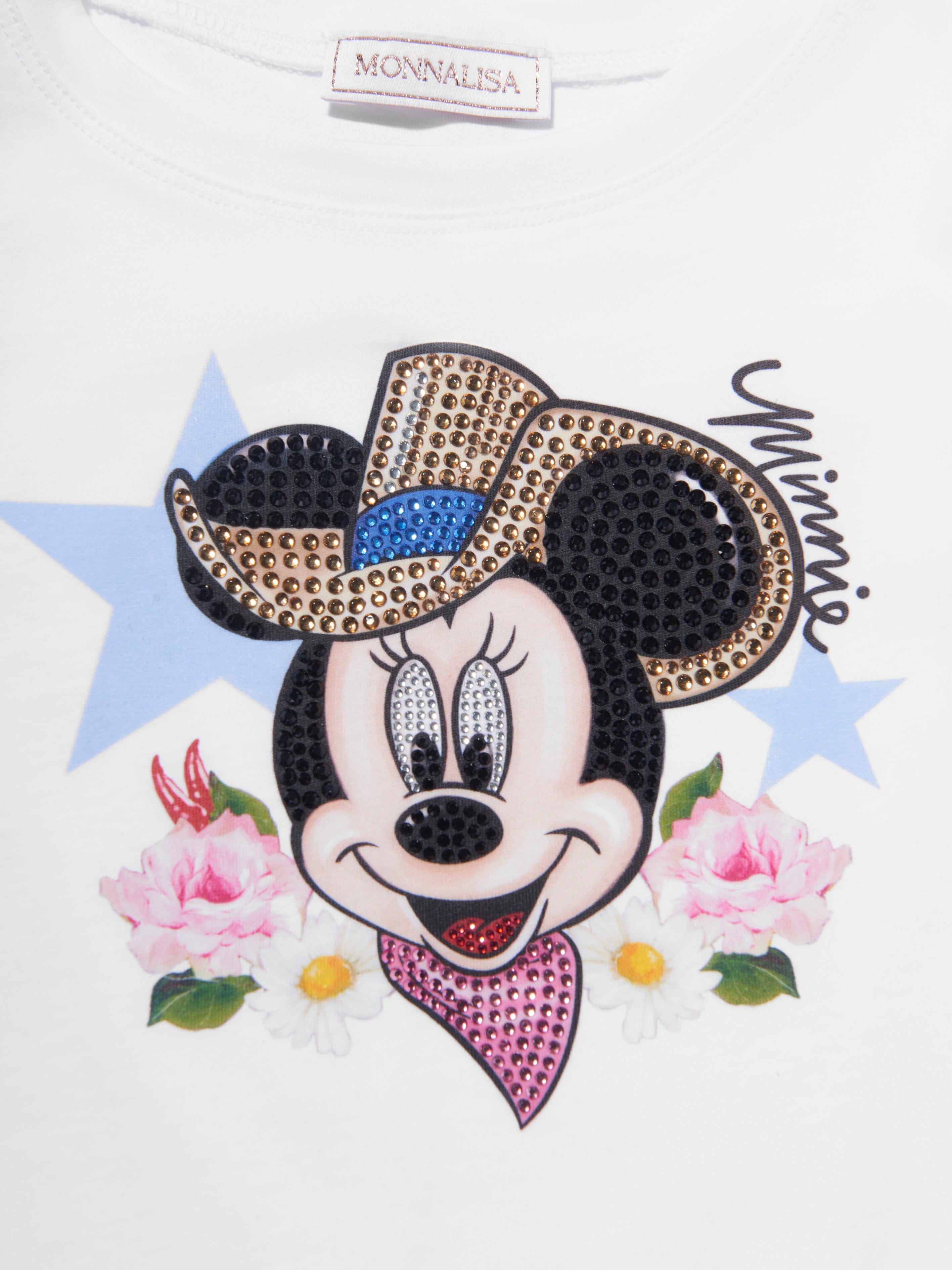 Monnalisa Girls Minnie Mouse Rodeo T-Shirt in White