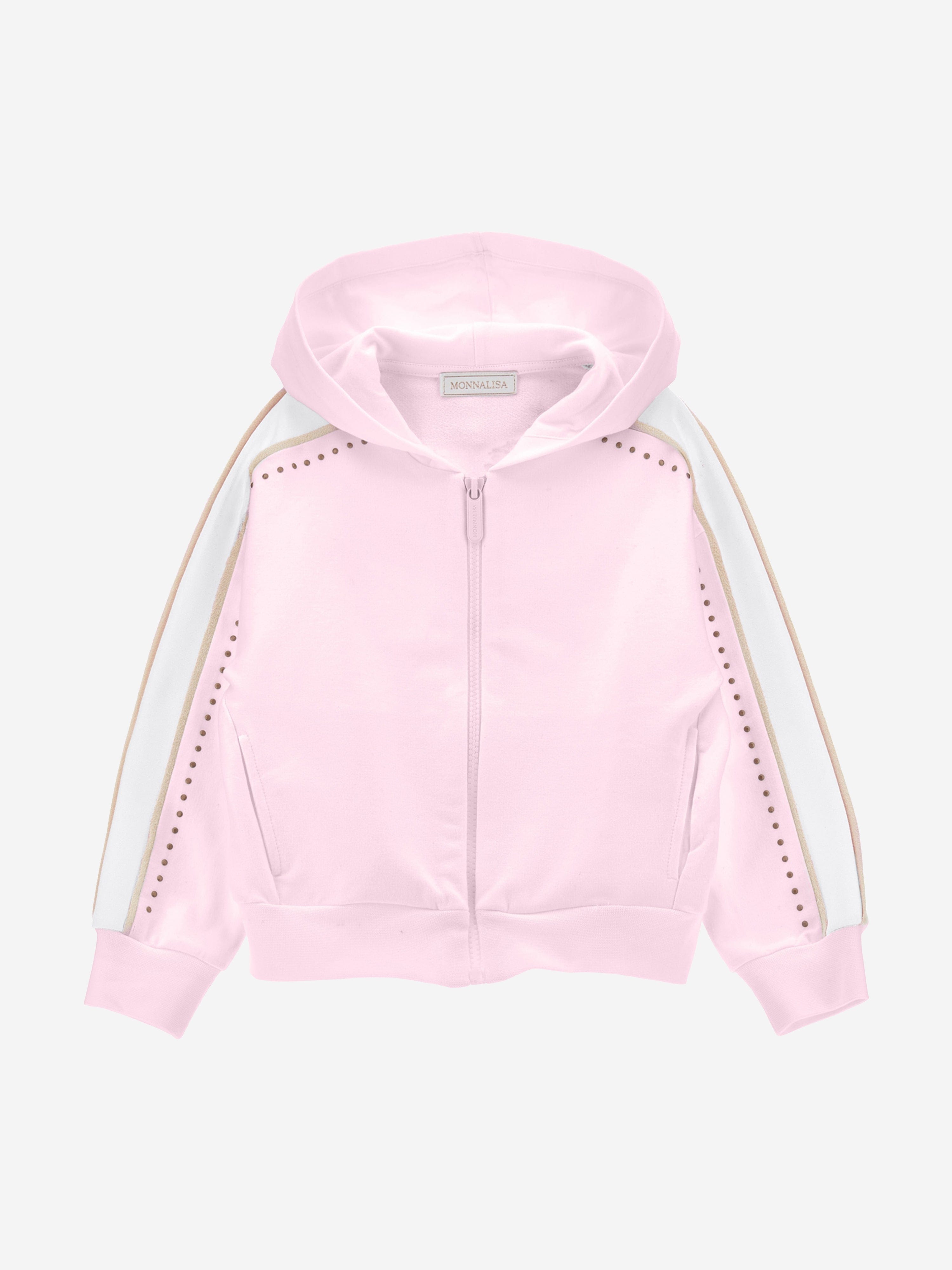 Monnalisa Girls Zip Up Top in Pink