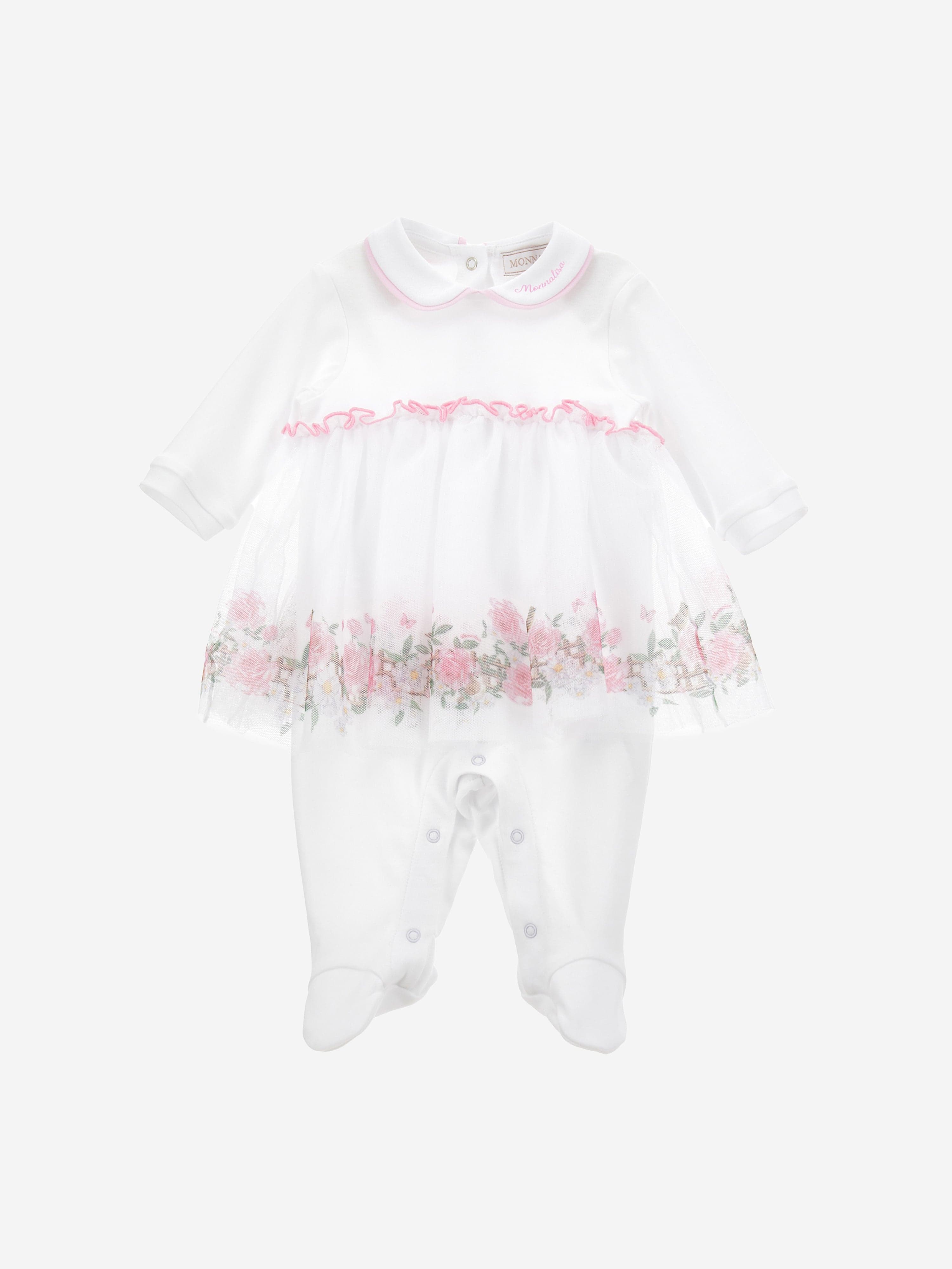 Monnalisa Baby Girls Tutu Babygrow in White