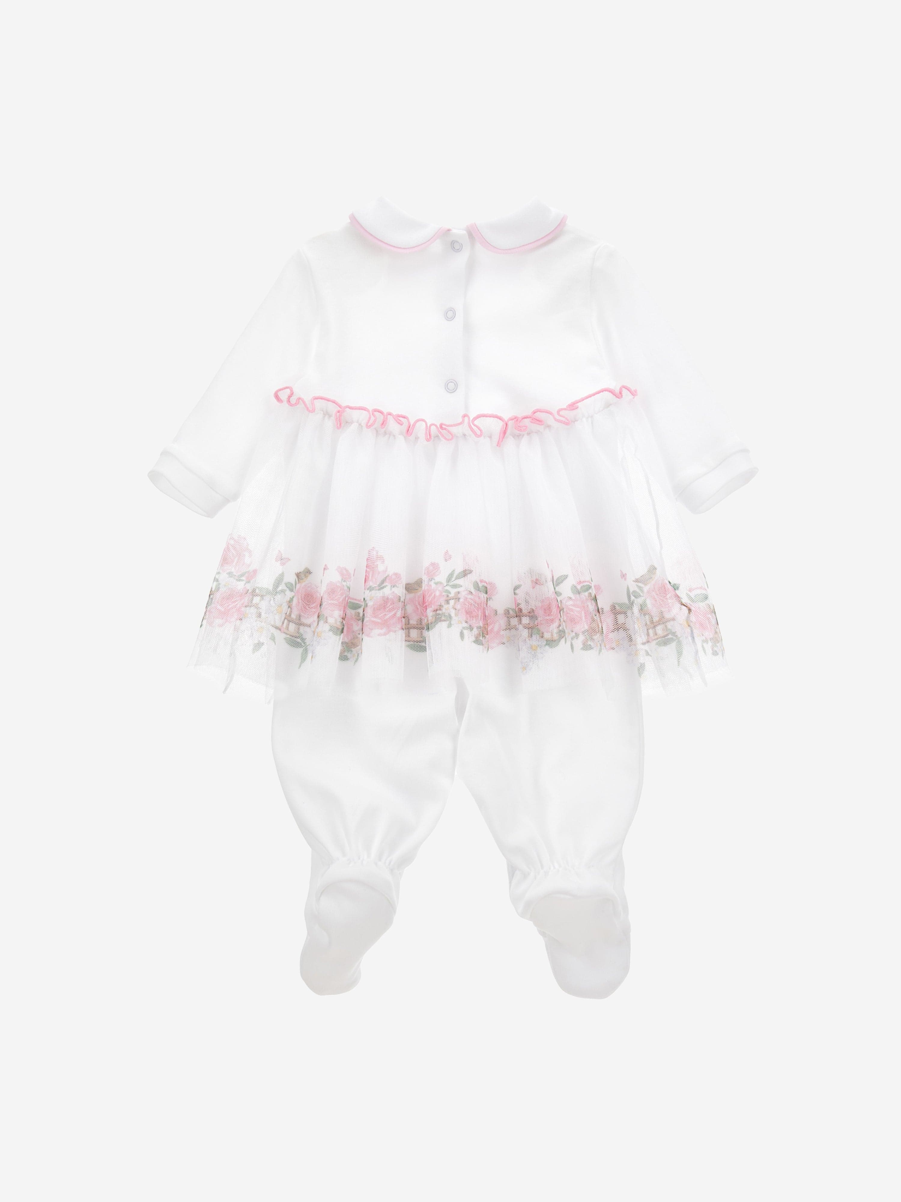 Monnalisa Baby Girls Tutu Babygrow in White