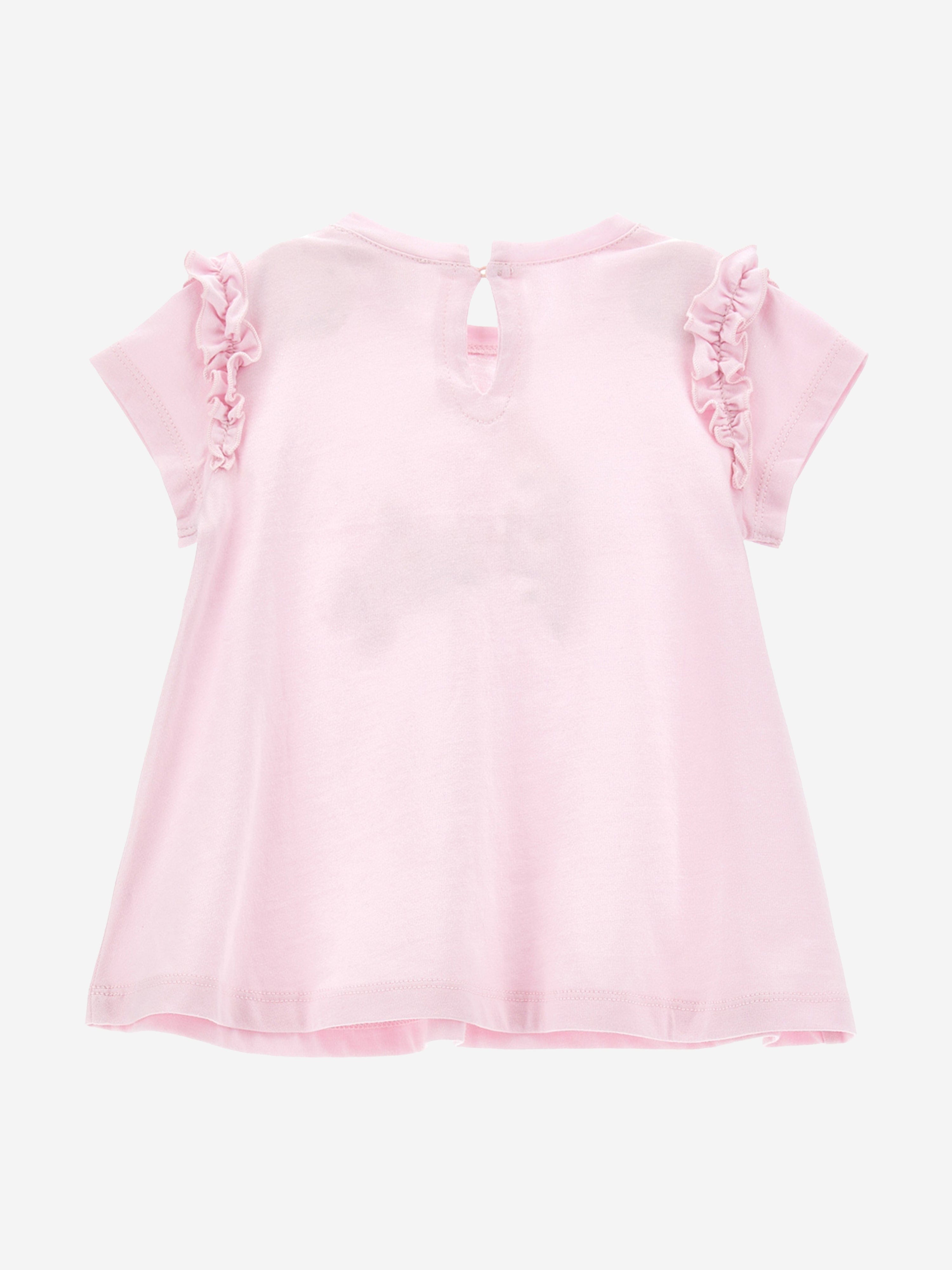 Monnalisa Baby Girls Floral Maxi T-Shirt in Pink