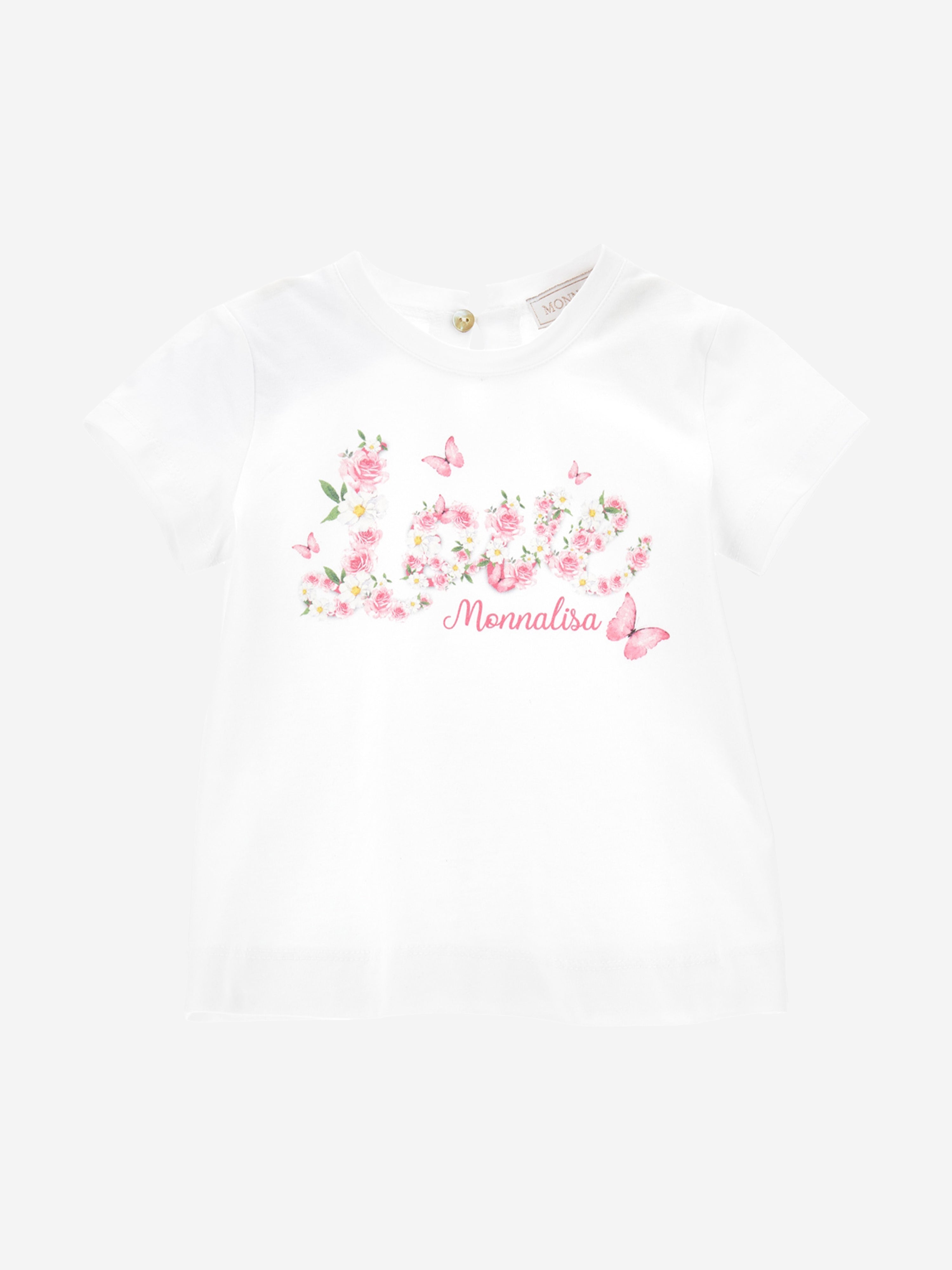 Monnalisa Baby Girls Love T-Shirt in White