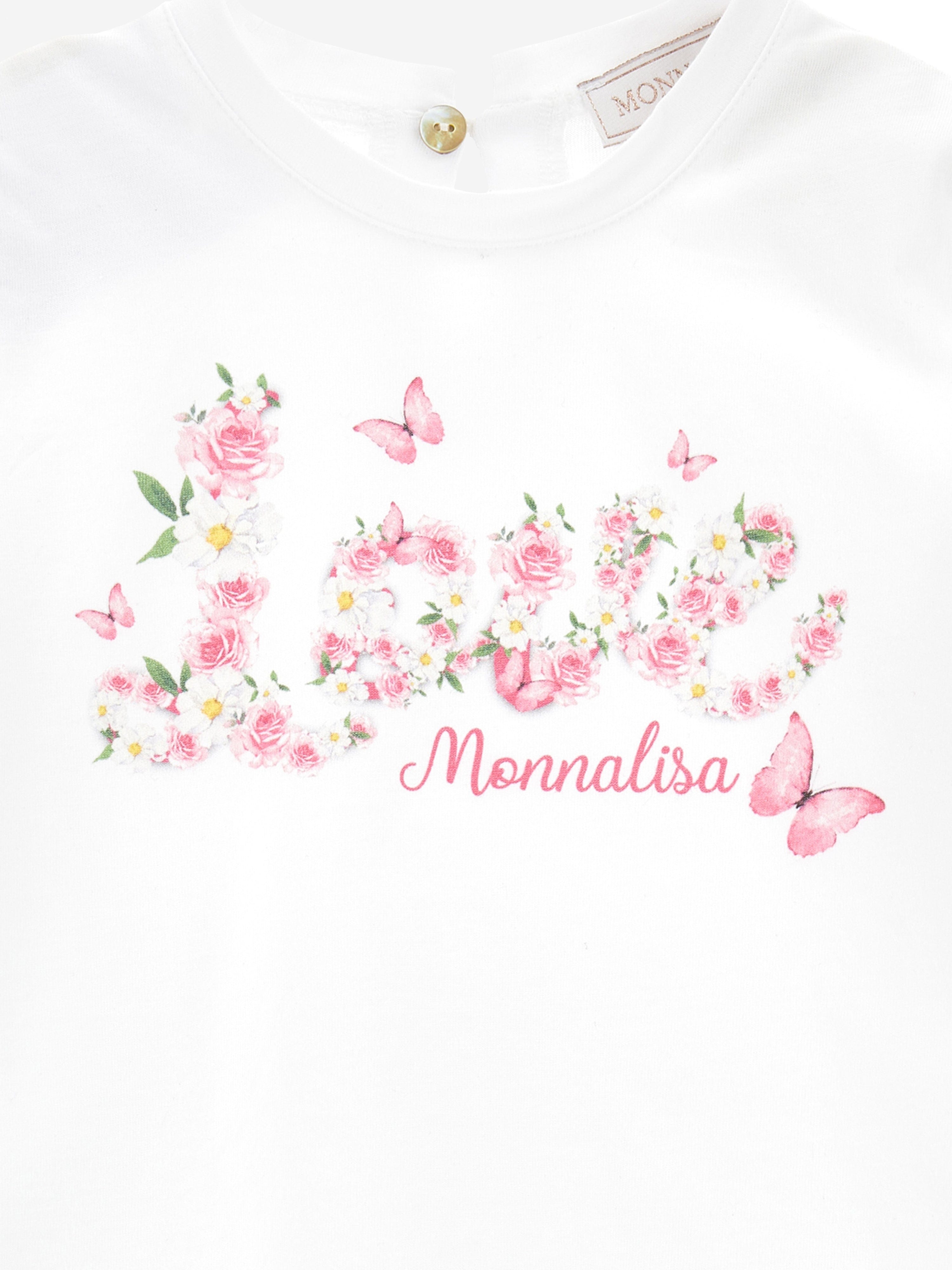 Monnalisa Baby Girls Love T-Shirt in White