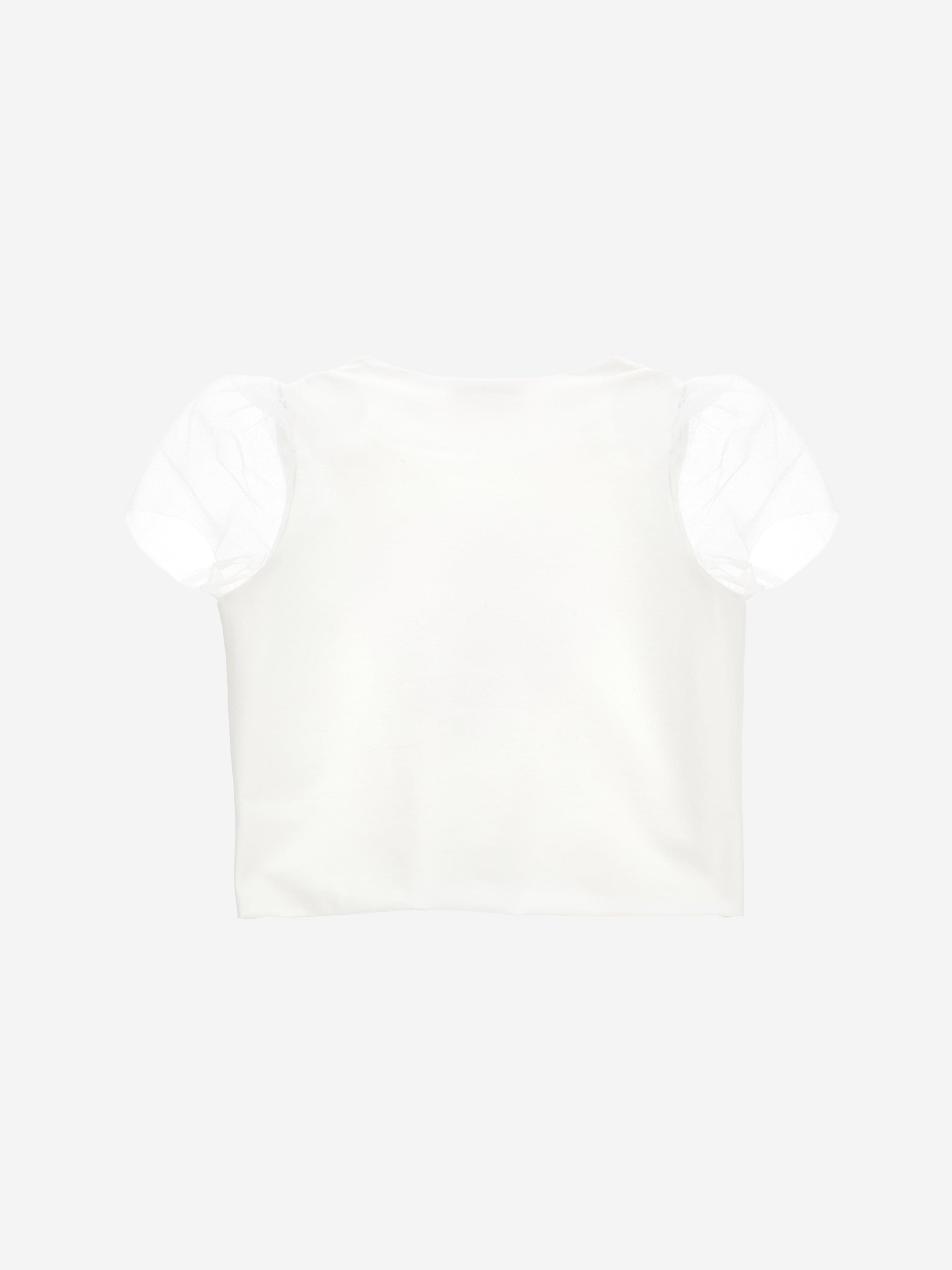 Monnalisa Girls Heart T-Shirt Ivory