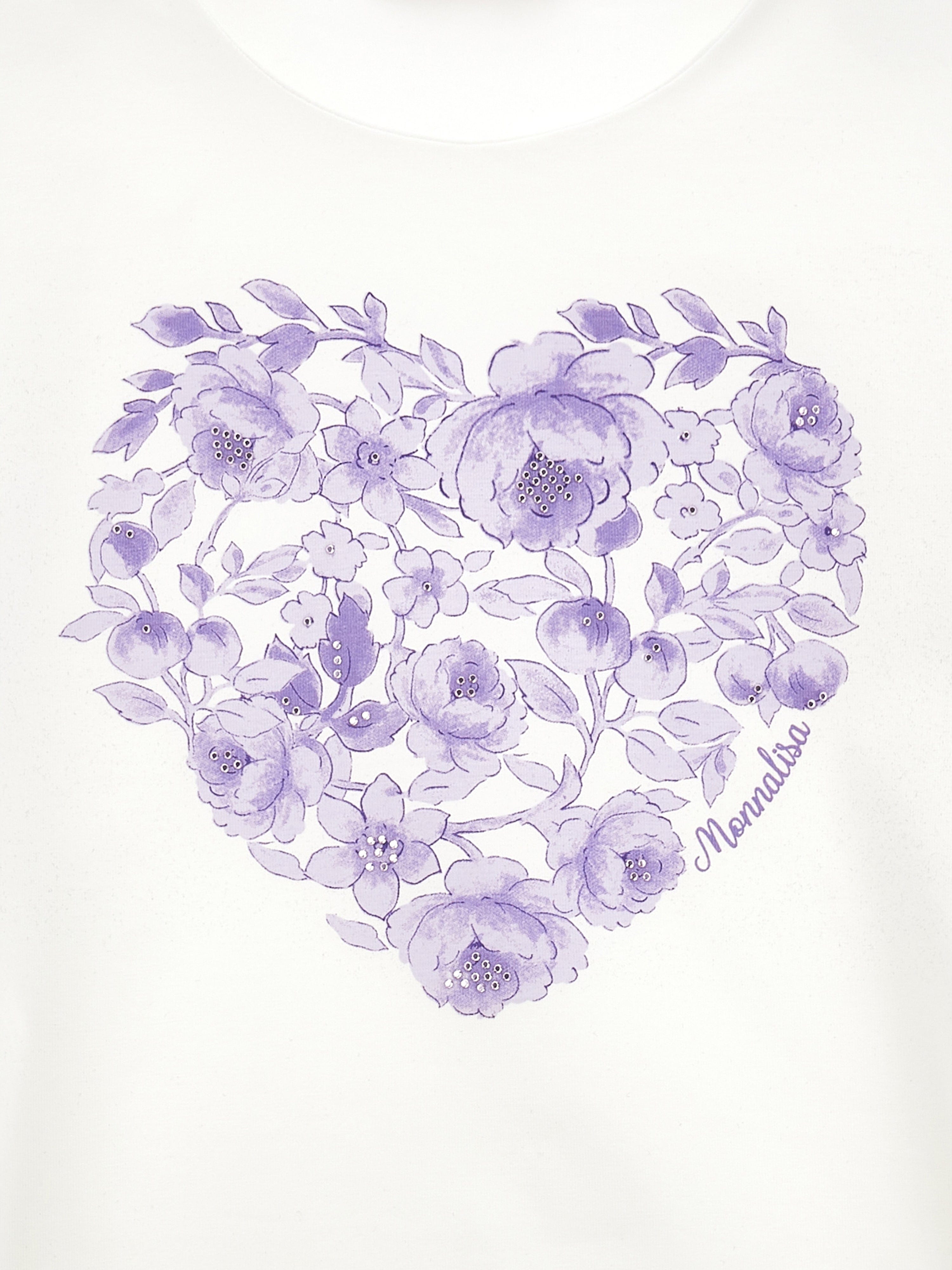 Monnalisa Girls Heart T-Shirt Ivory