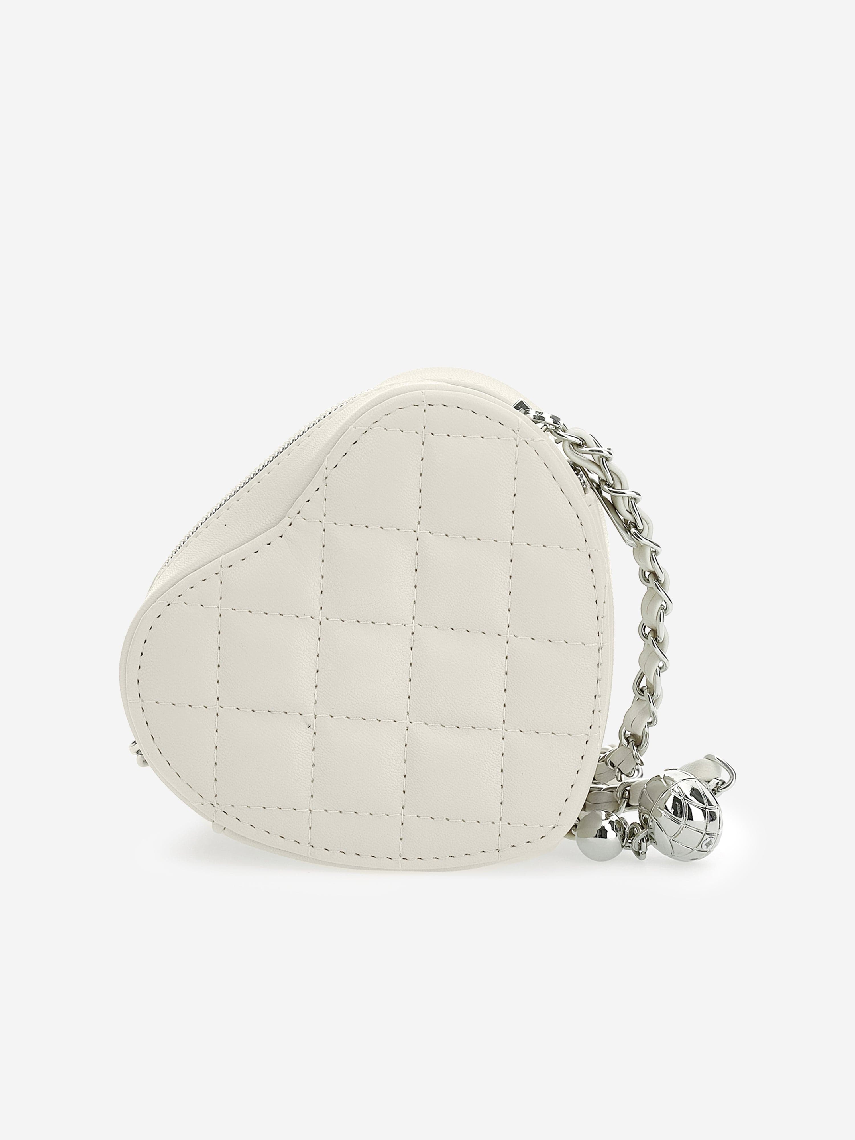 Monnalisa Girls Heart Crossbody Bag in Ivory (23cm)