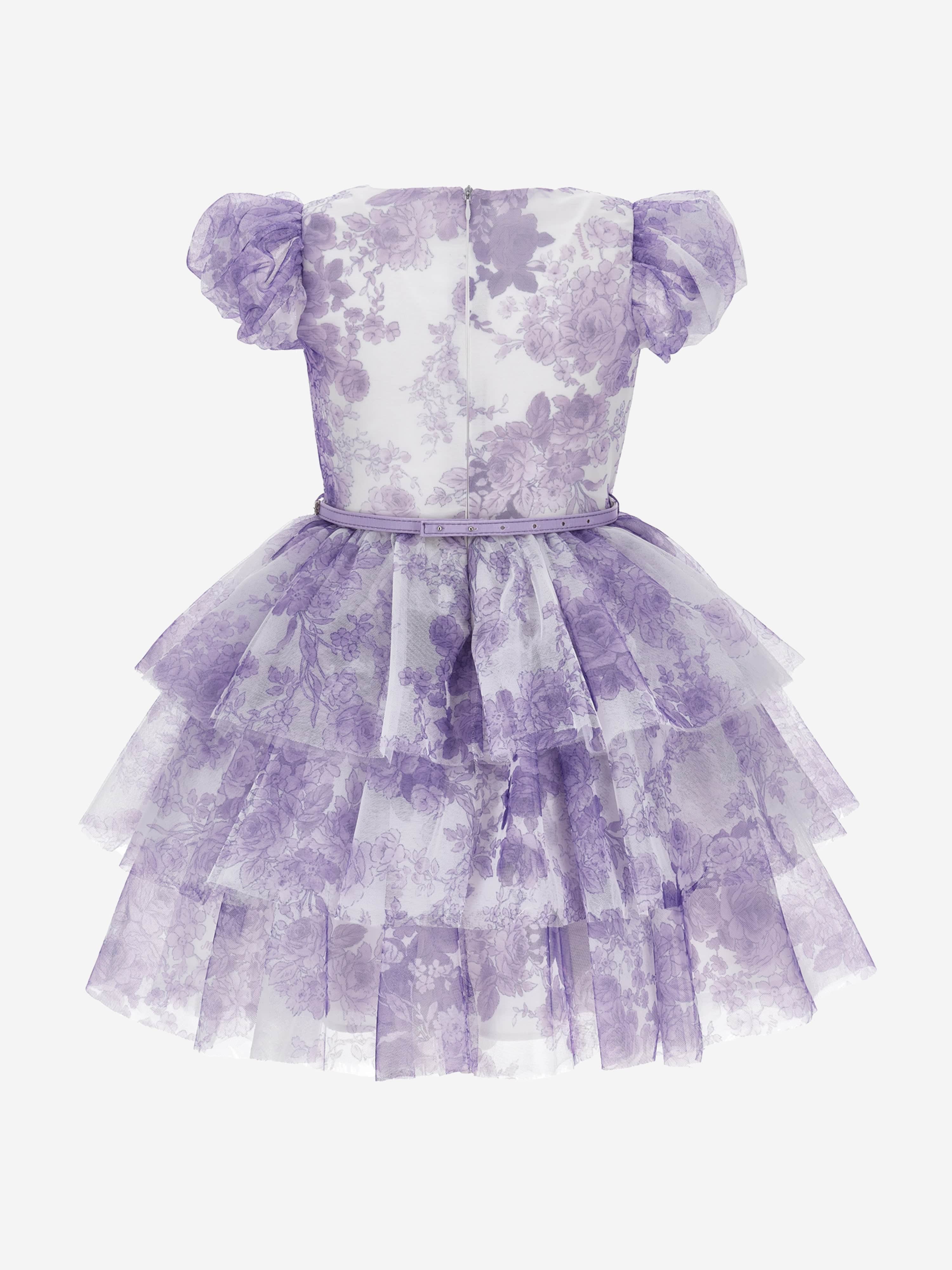 Monnalisa Girls Monochrome Tulle Dress in Purple