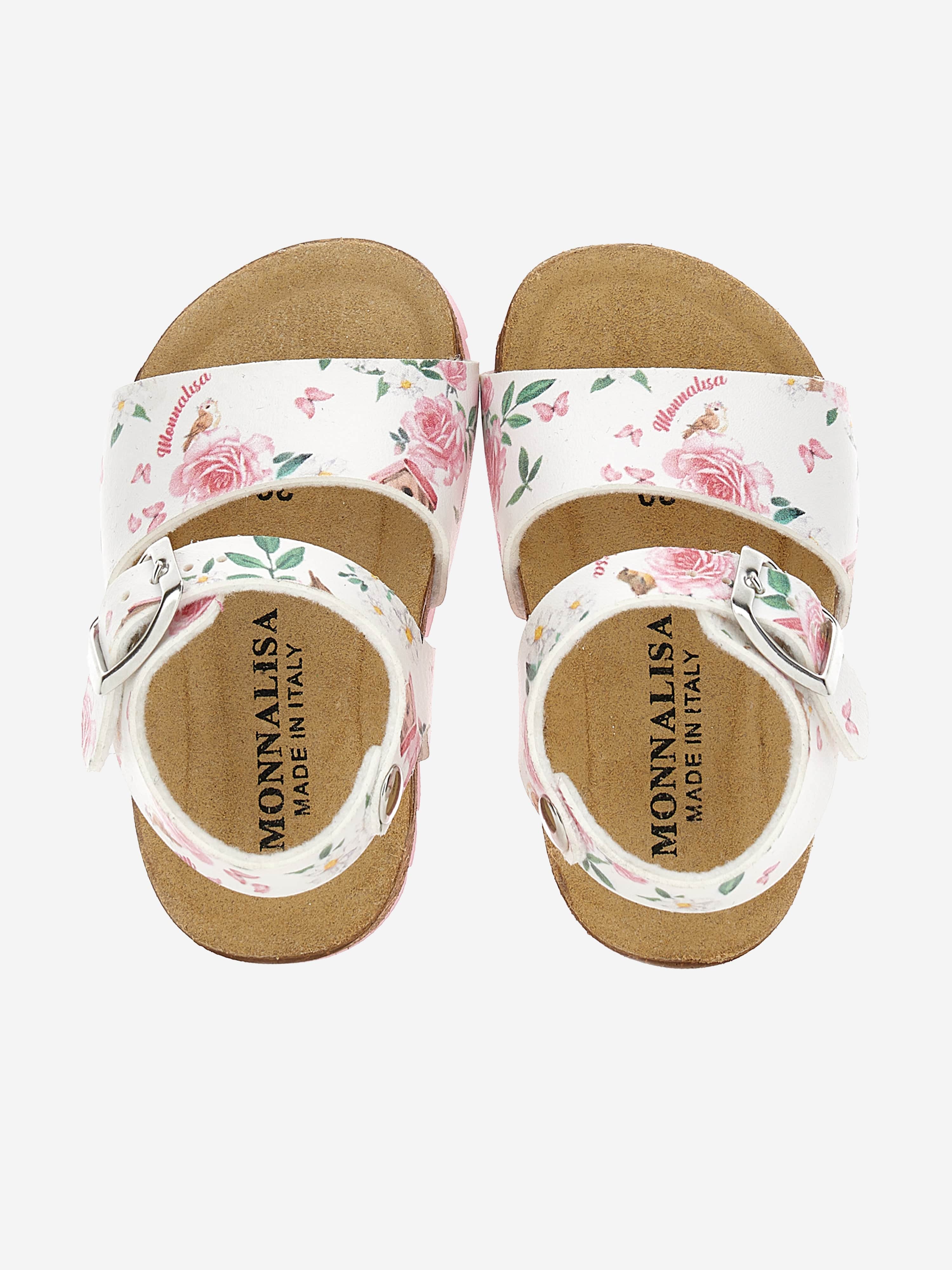 Monnalisa Girls Rose Sandals in White