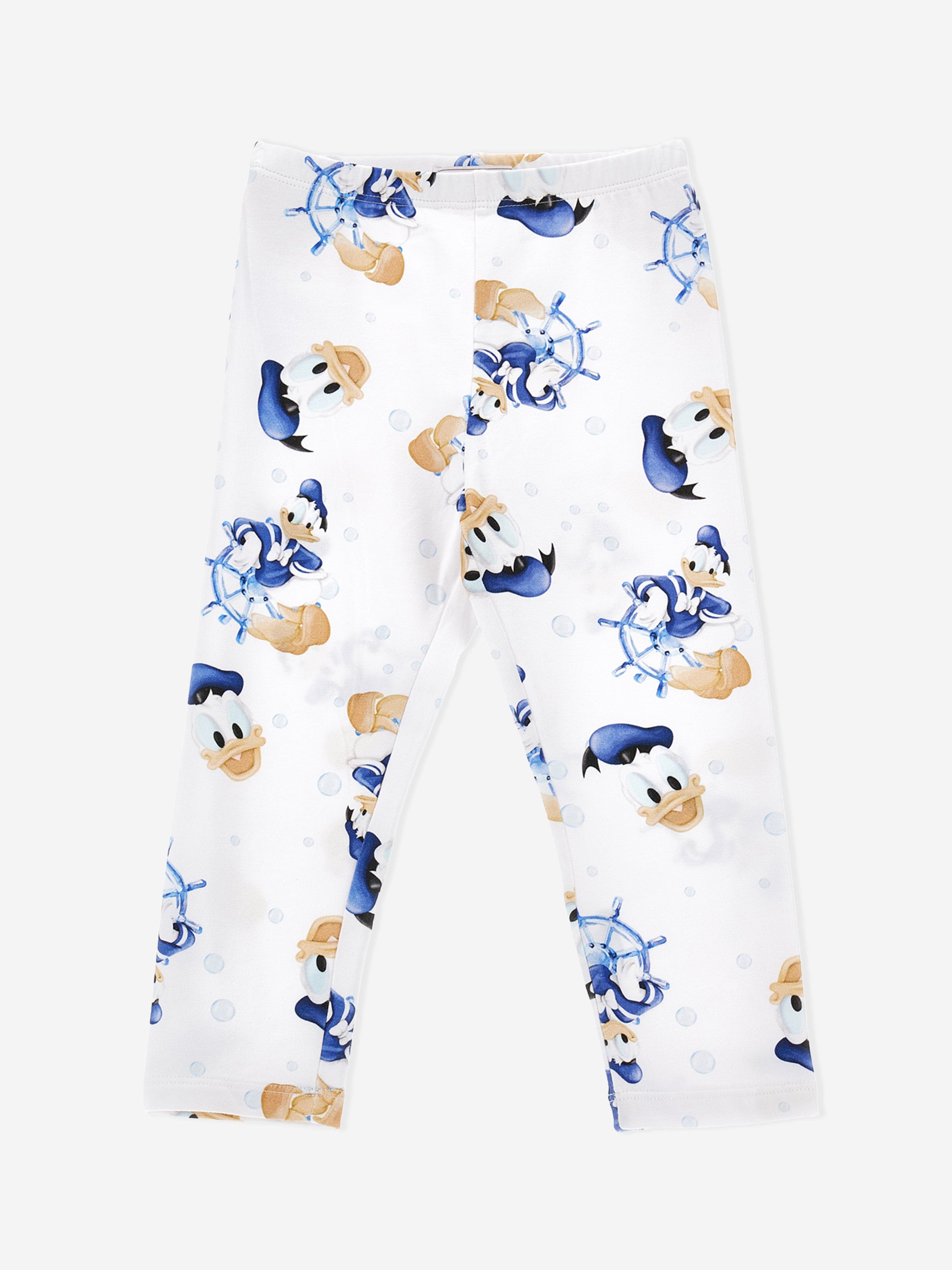 Monnalisa Girls Donald Duck Leggings in White