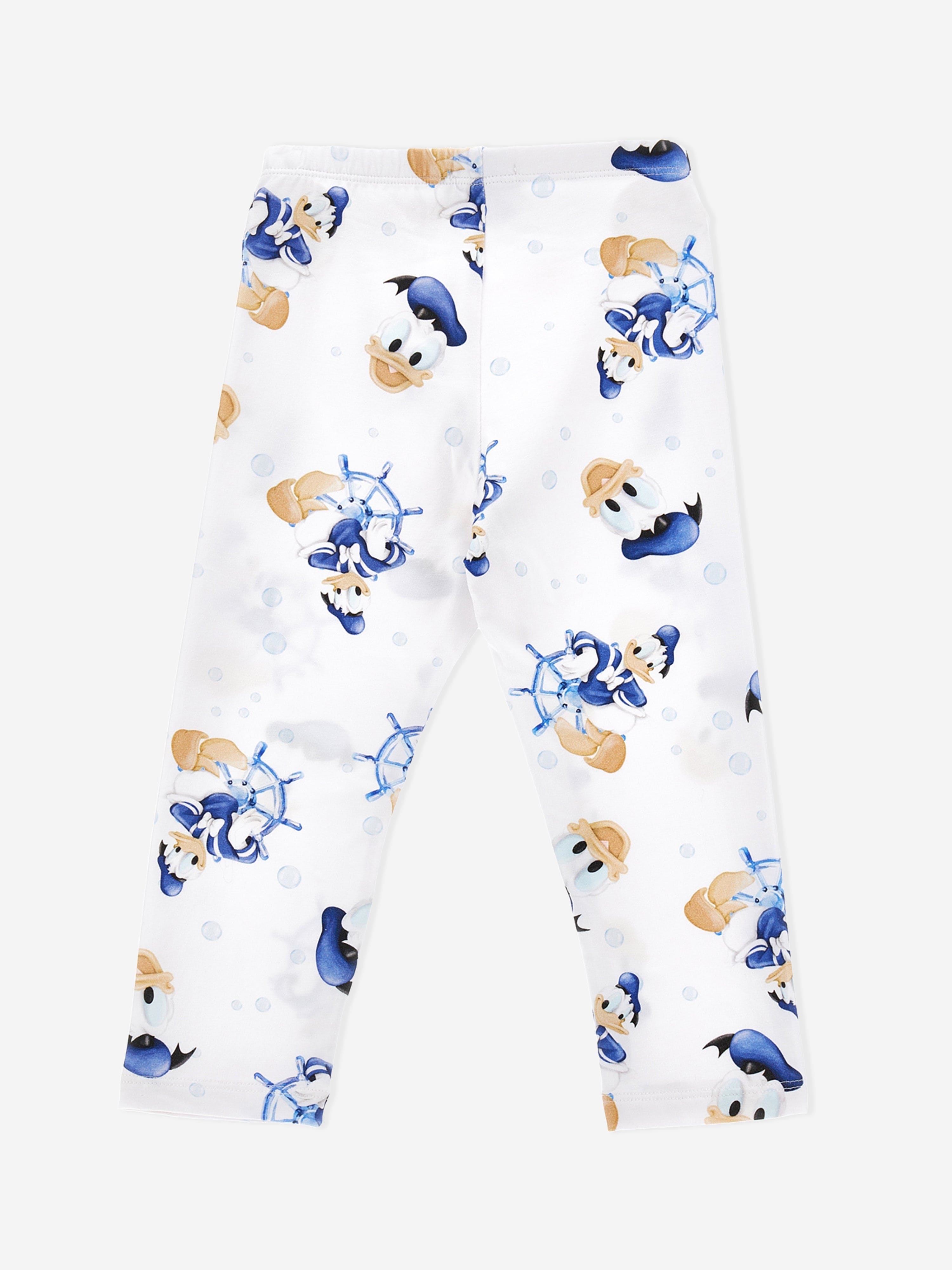 Monnalisa Girls Donald Duck Leggings in White