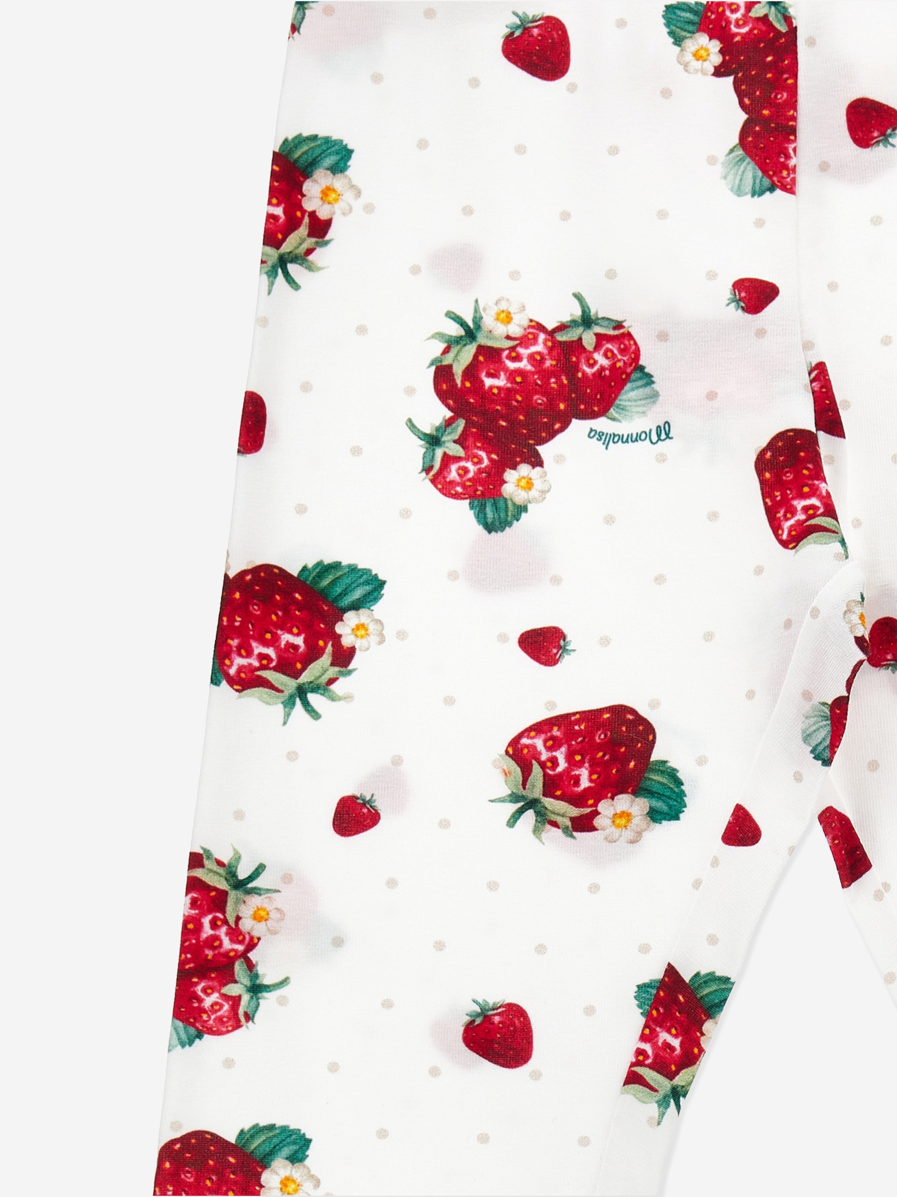 Monnalisa Girls Strawberry Leggings in White