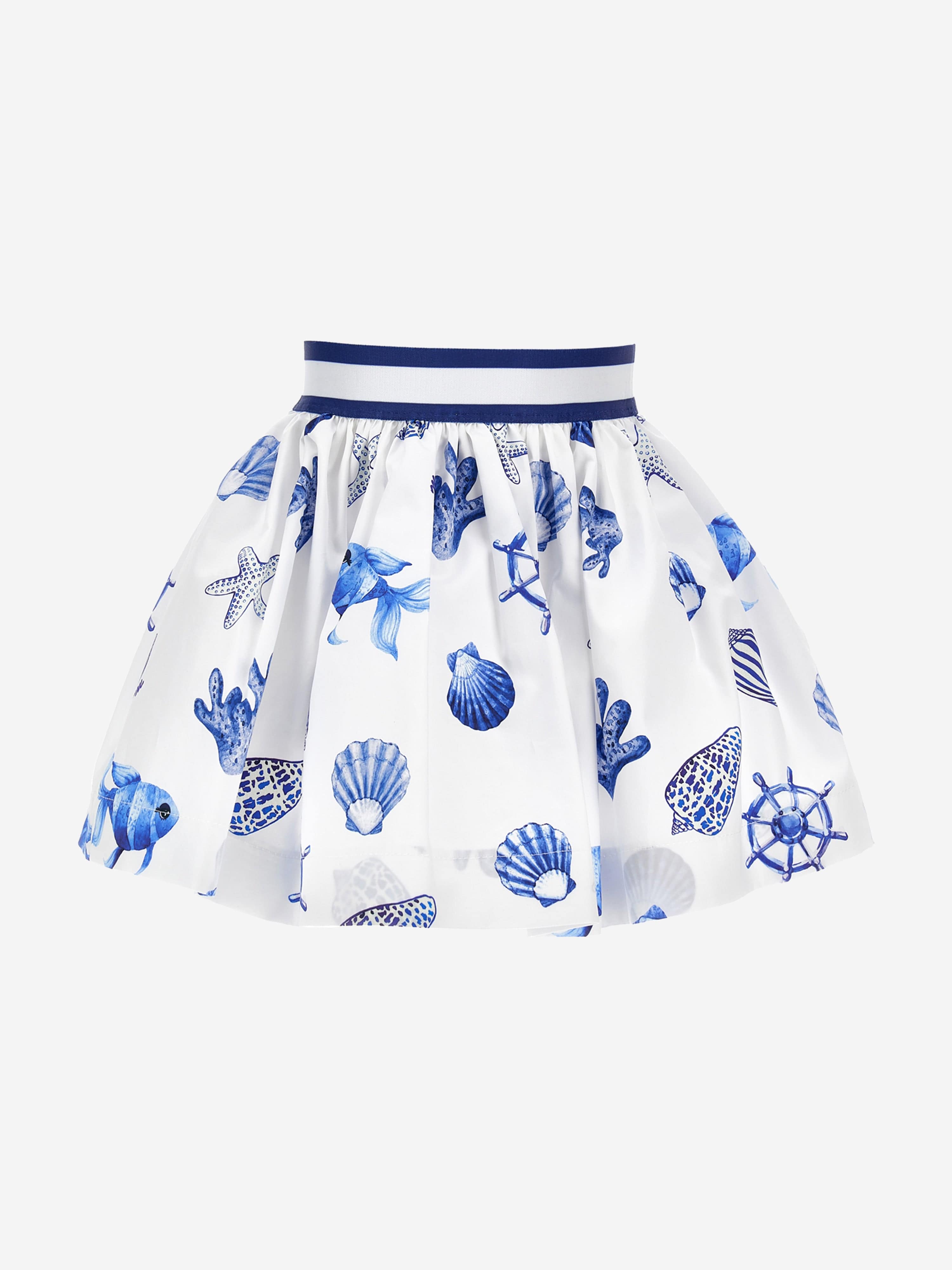 Monnalisa Girls Maritime Skirt in White