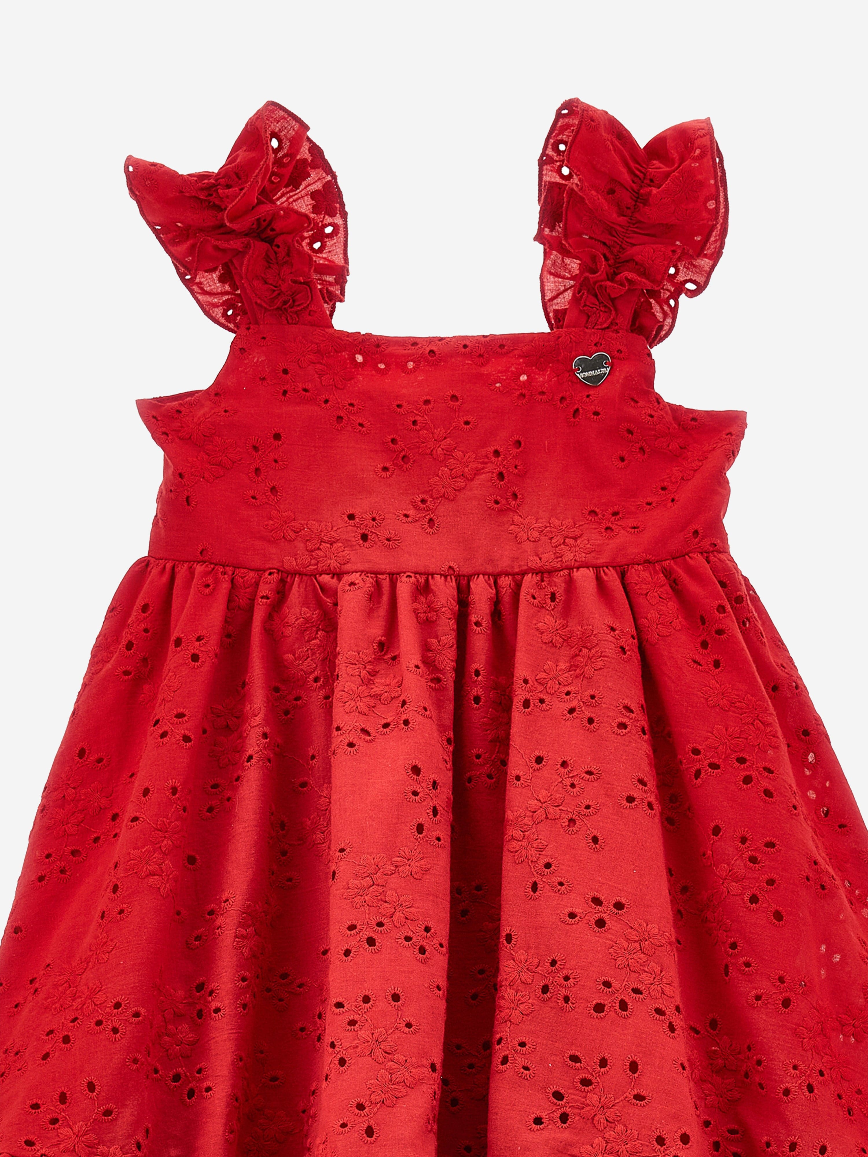 Monnalisa Girls Ruffled Sundress in Red