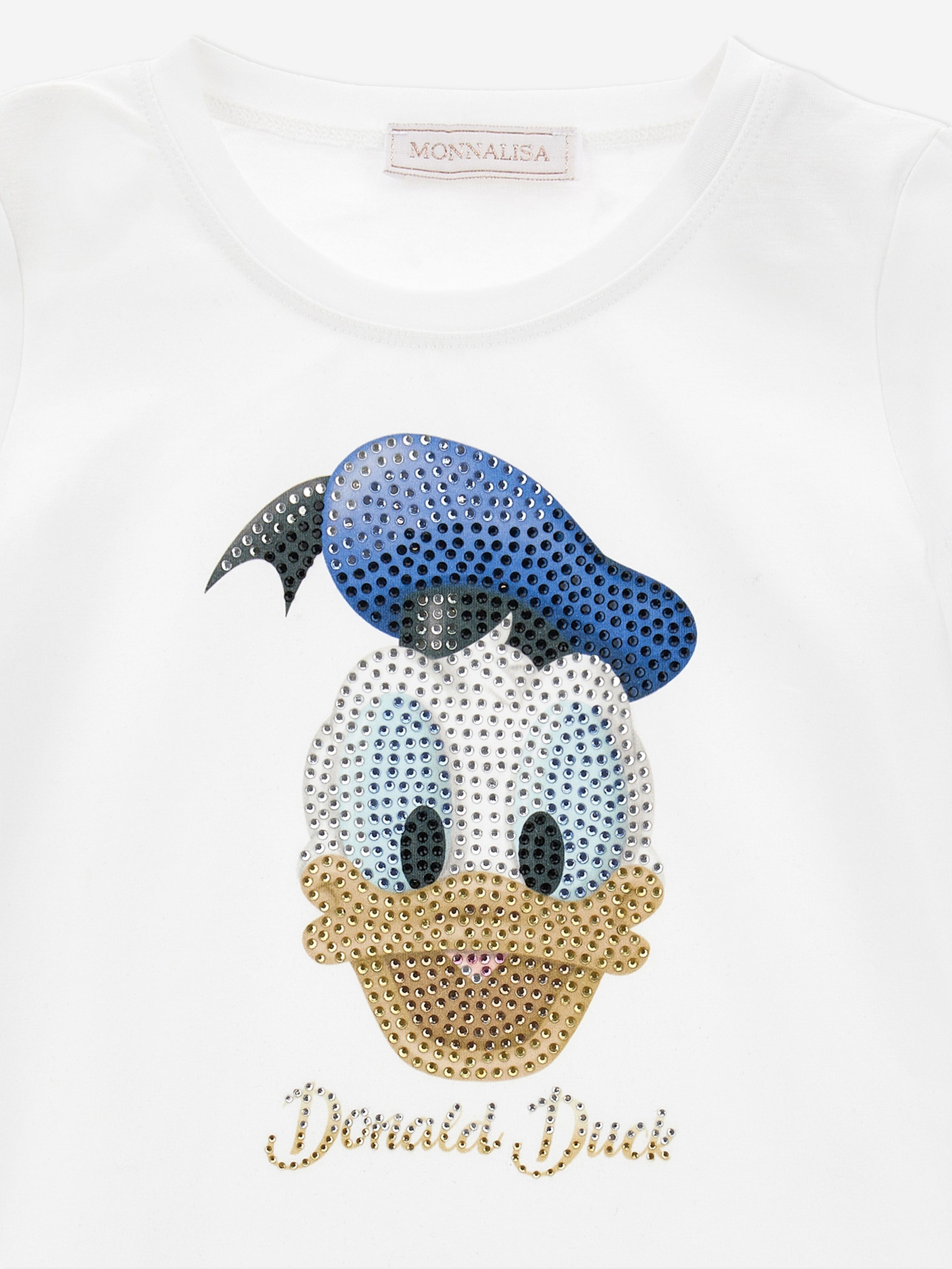 Monnalisa Girls Donald Duck T-Shirt in White