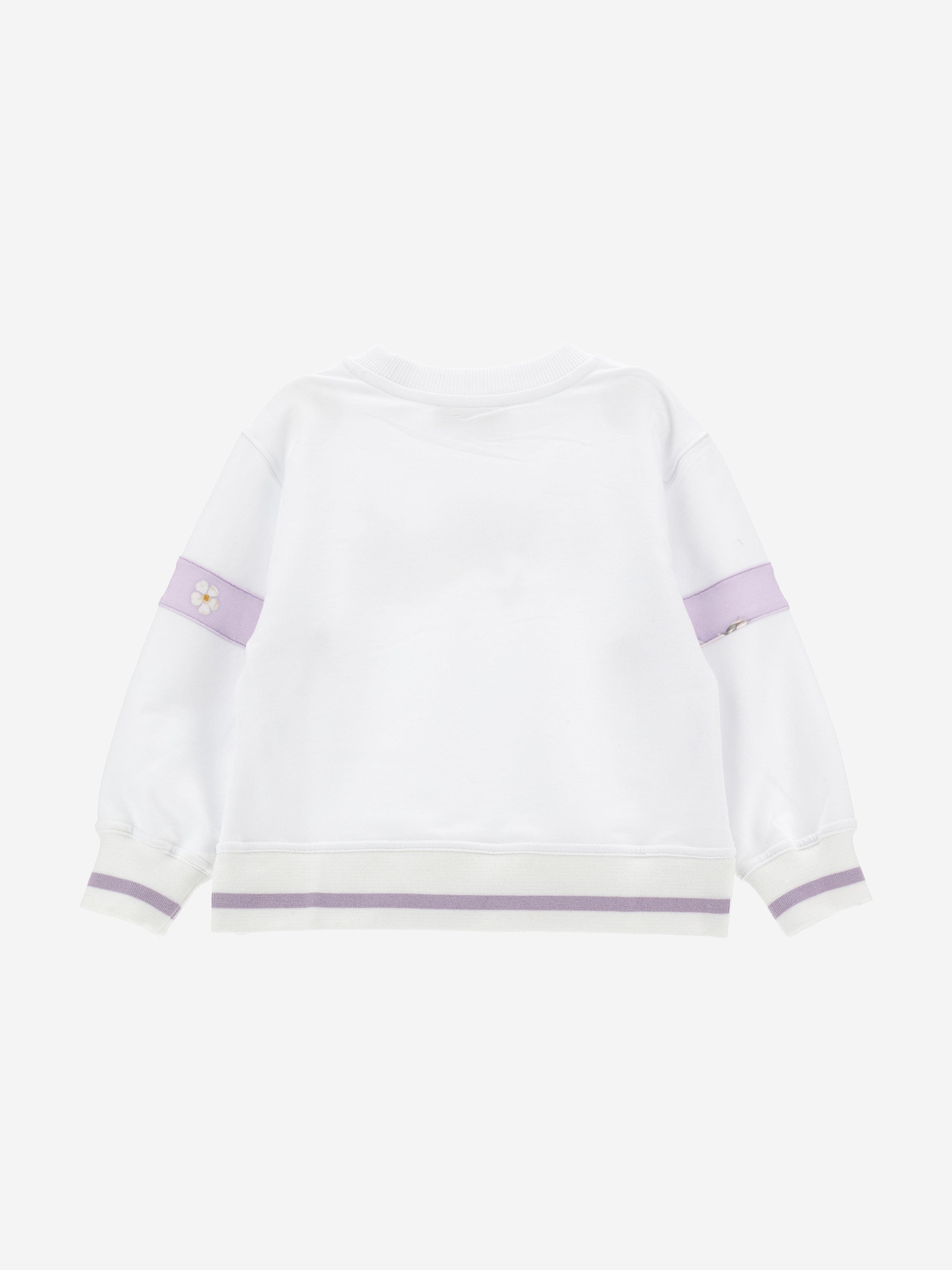 Monnalisa Girls Romantic Flowers Sweatshirt in White