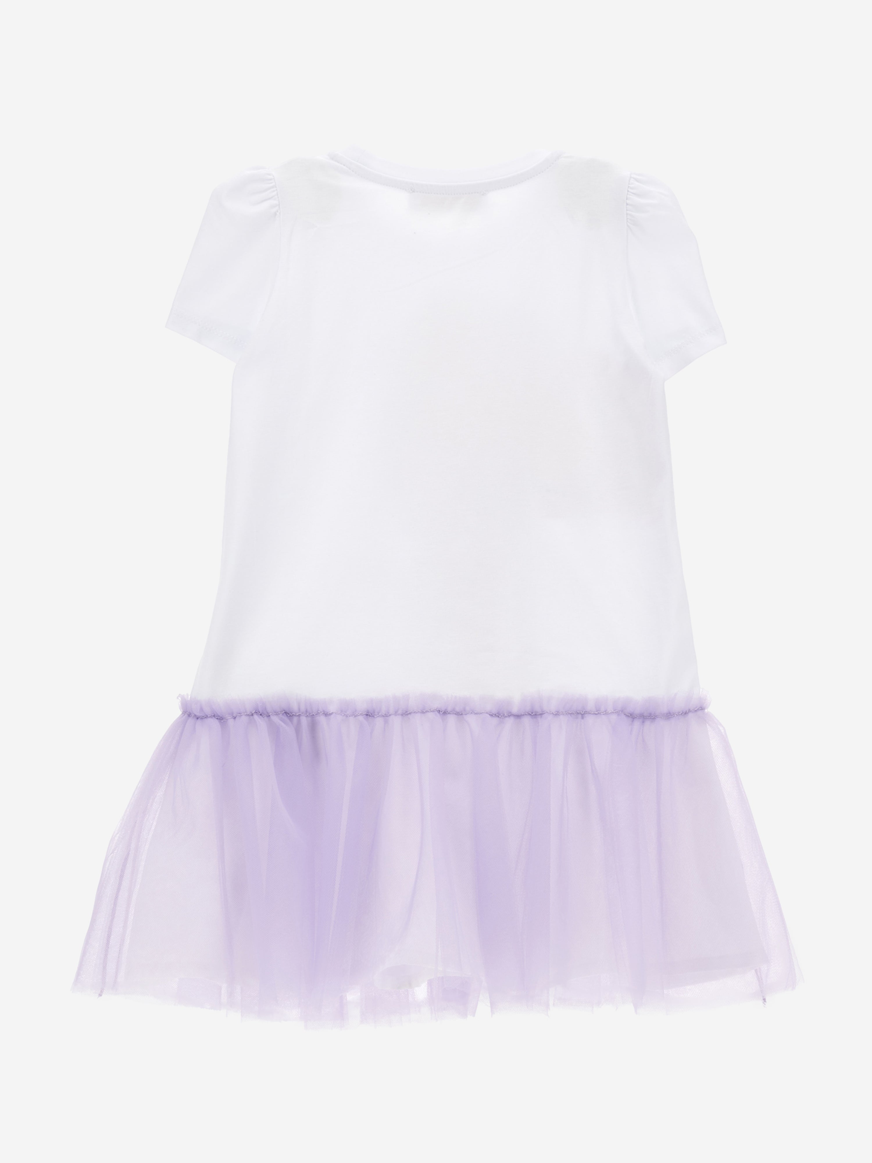 Monnalisa Girls Princess Jersey Dress in White