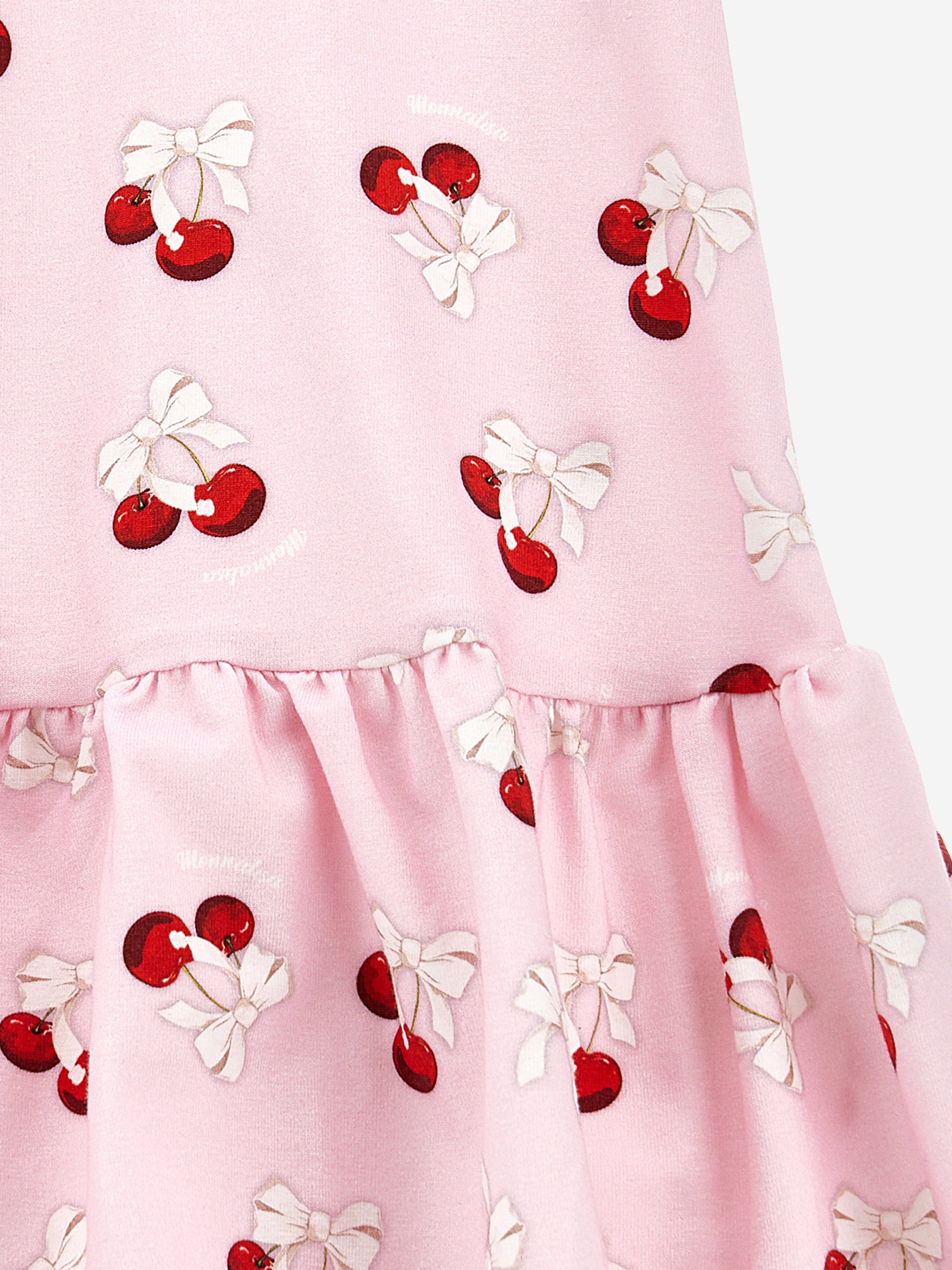 Monnalisa Baby Girls Cherries Jersey Dress in Pink