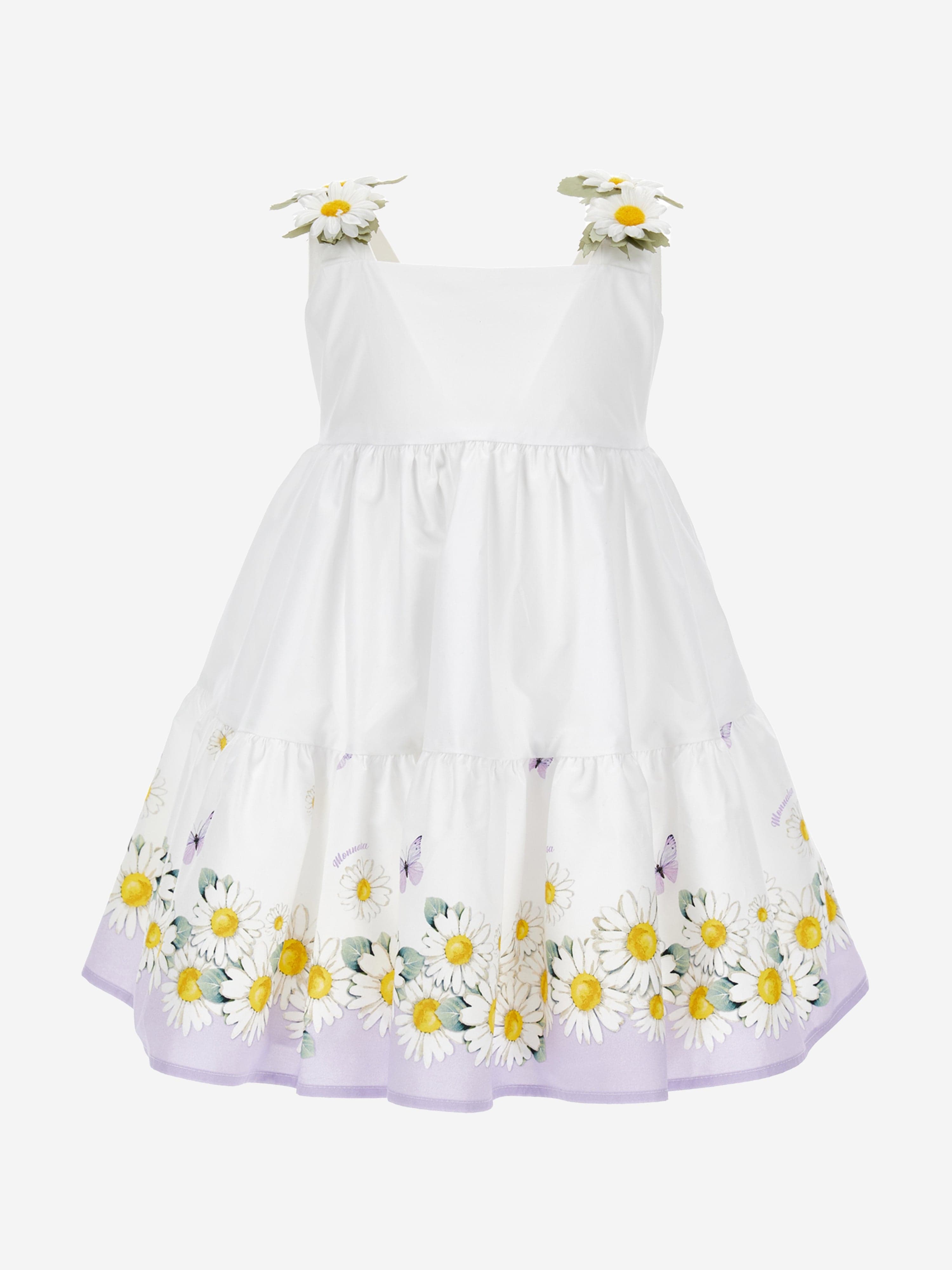 Monnalisa Baby Girls Daisy Sundress in White