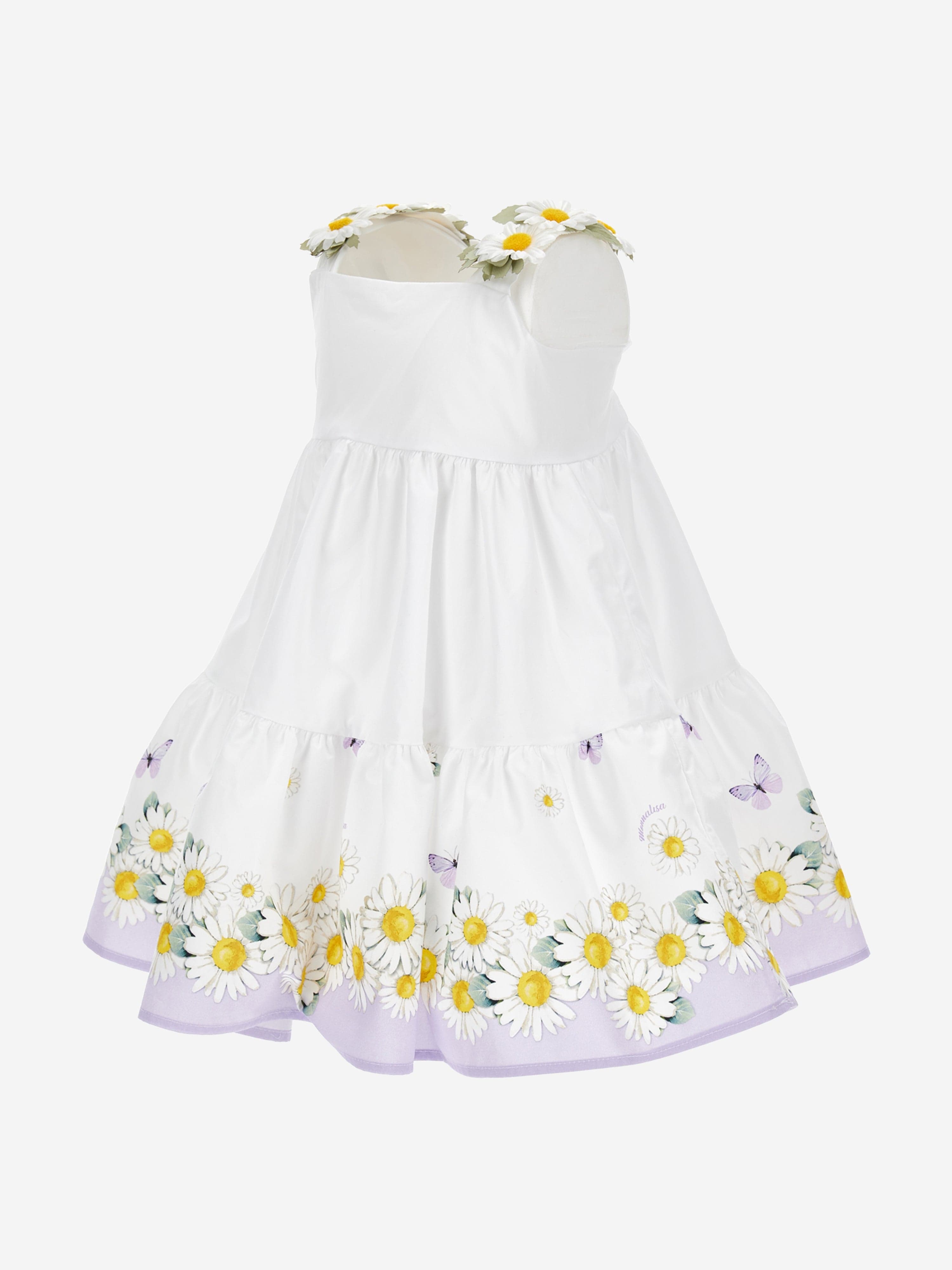 Monnalisa Baby Girls Daisy Sundress in White