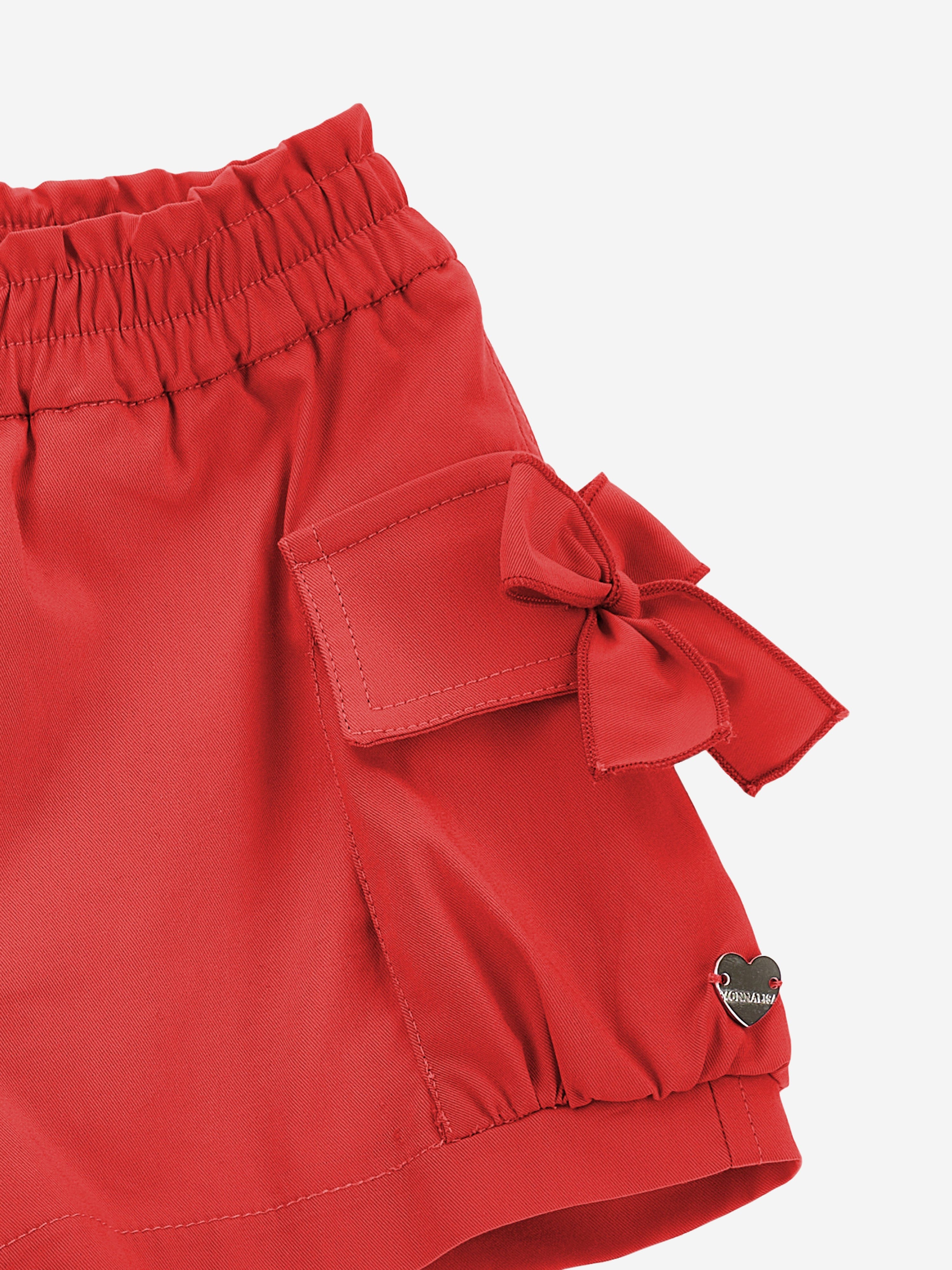 Monnalisa Baby Girls Cargo Shorts in Red