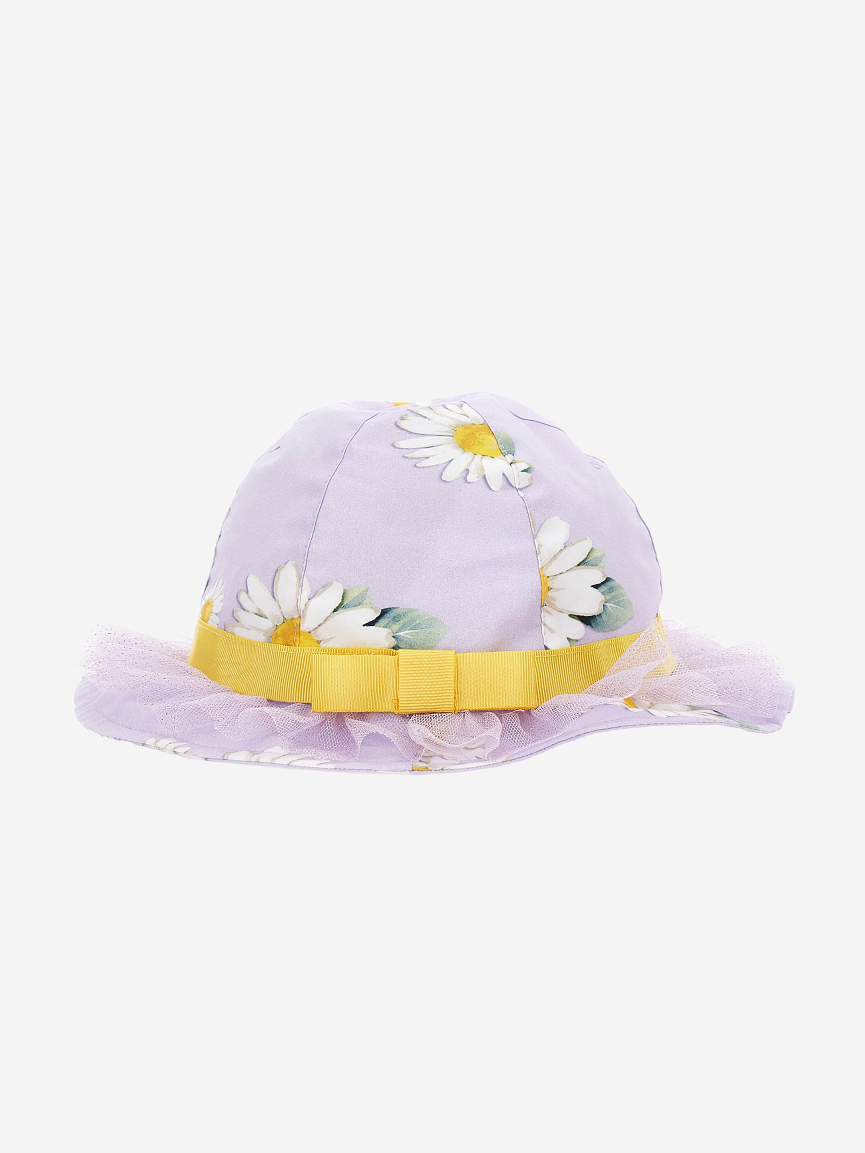 Monnalisa Baby Girls Daisy Bucket Hat in Purple