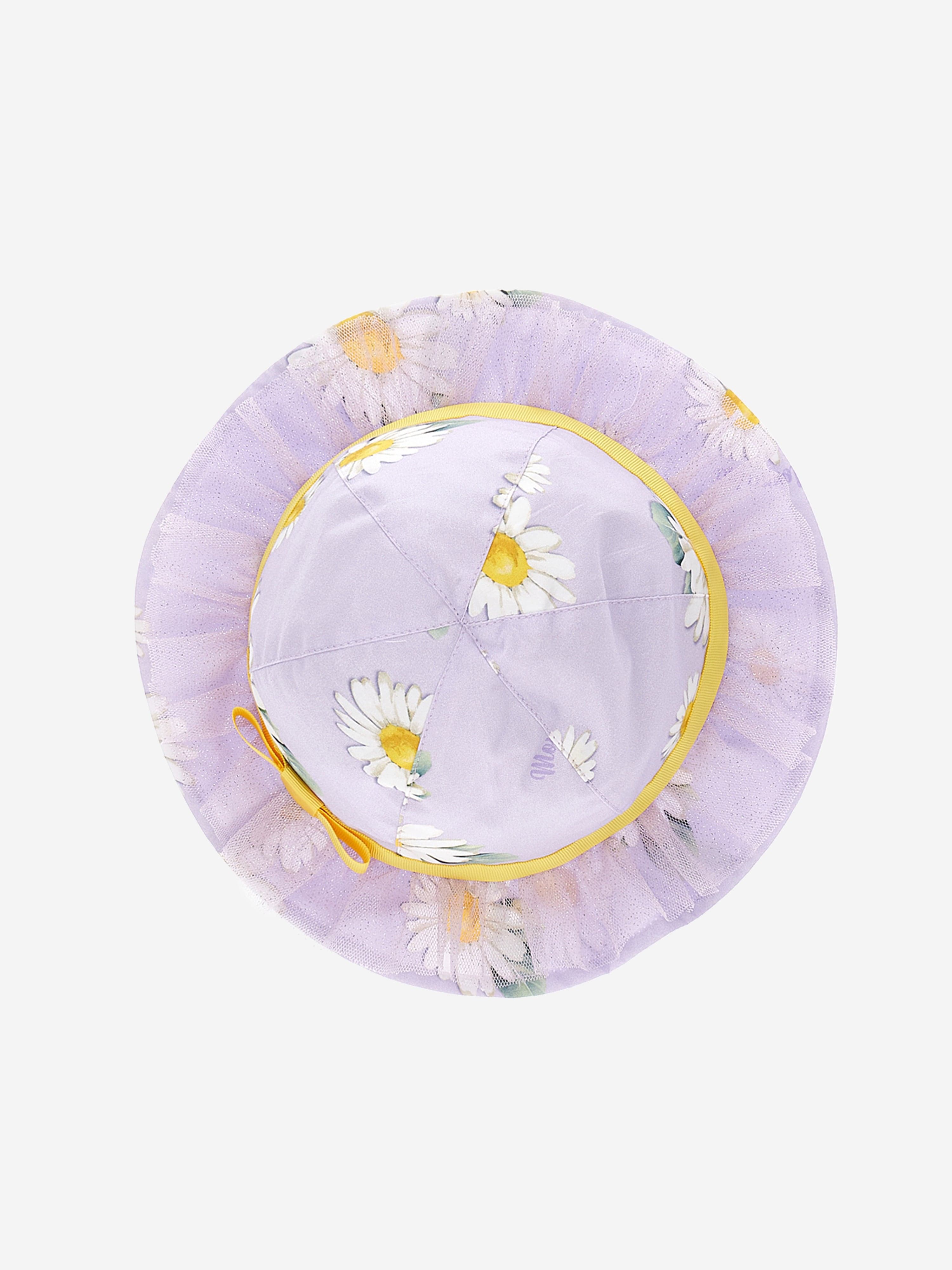 Monnalisa Baby Girls Daisy Bucket Hat in Purple