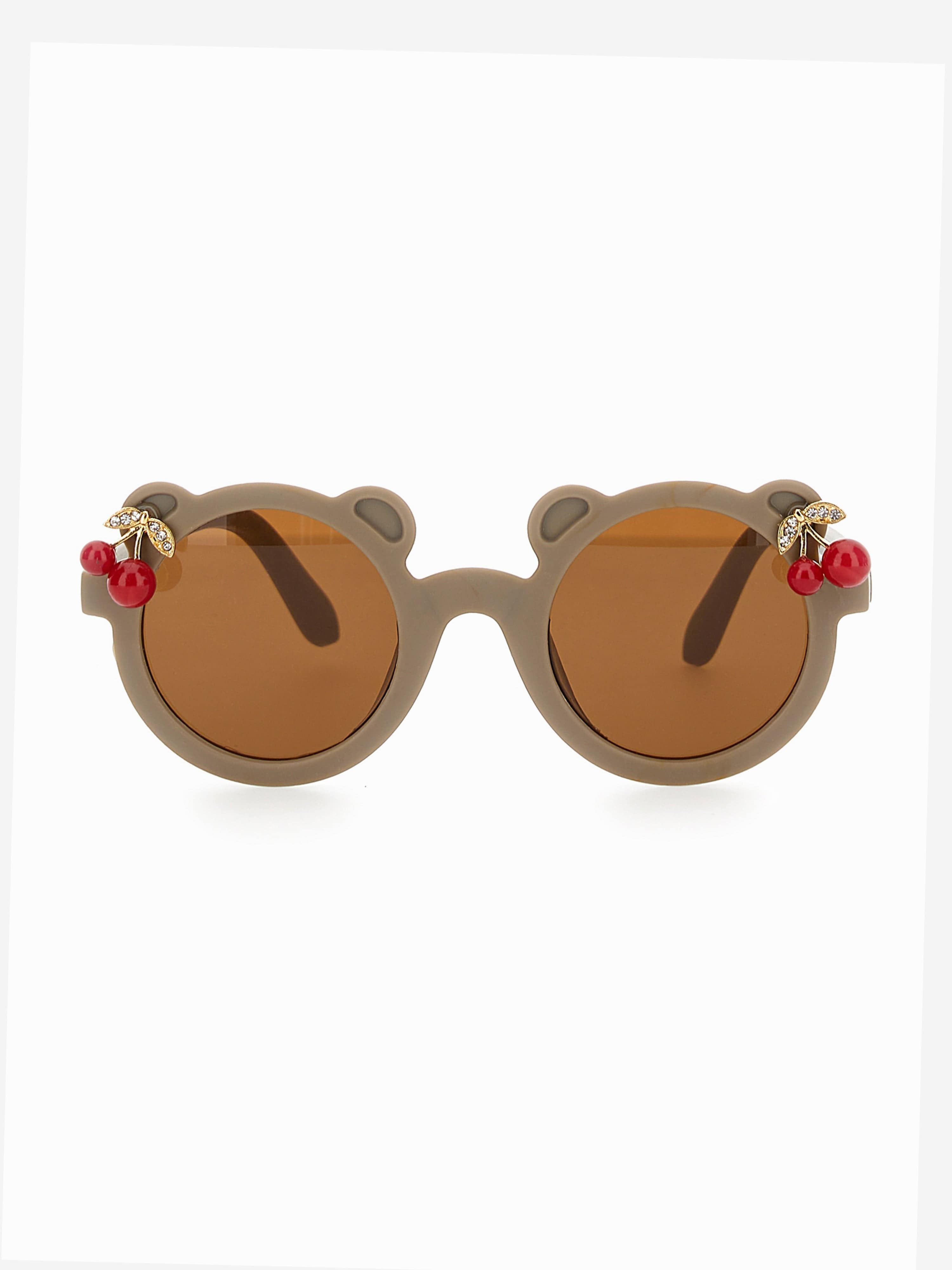 Monnalisa Girls Teddy Bear Sunglasses With Case in Brown