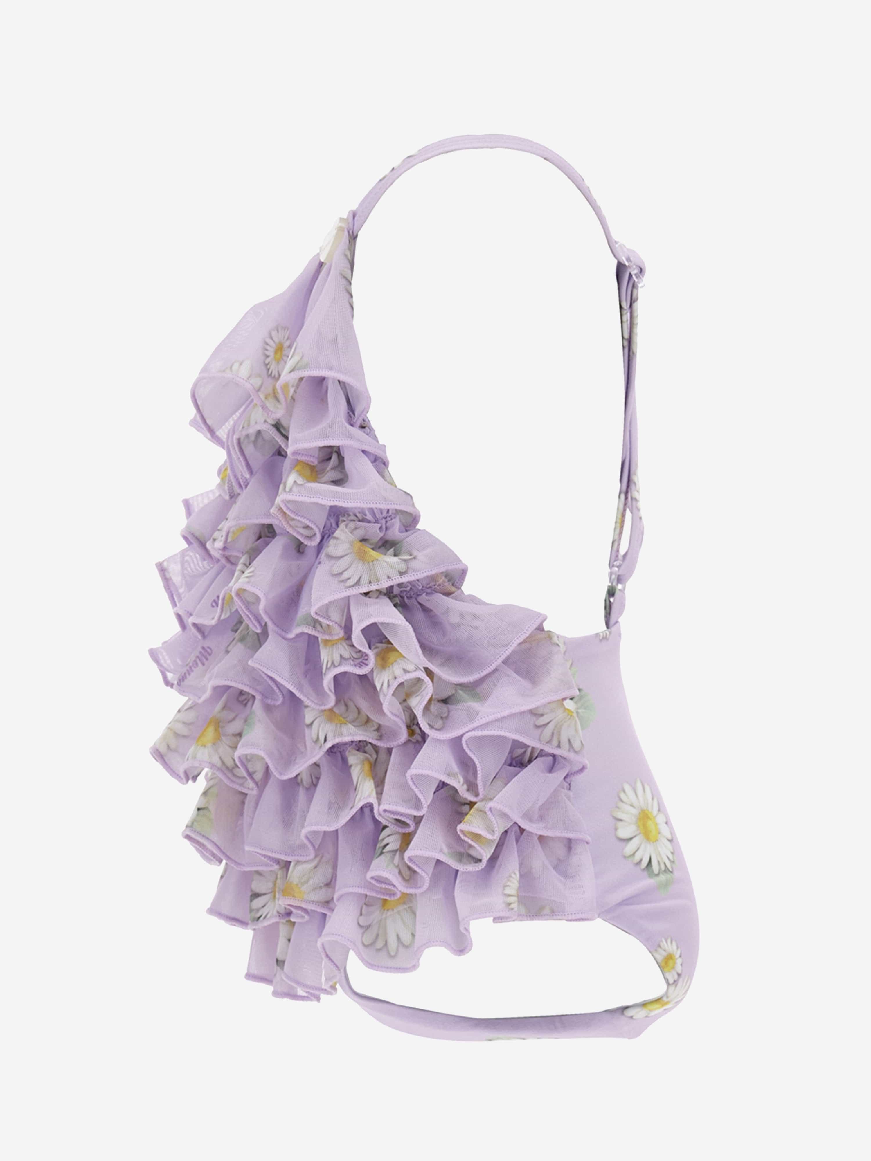 Monnalisa Baby Girls Daisy Tulle Swimsuit in Purple