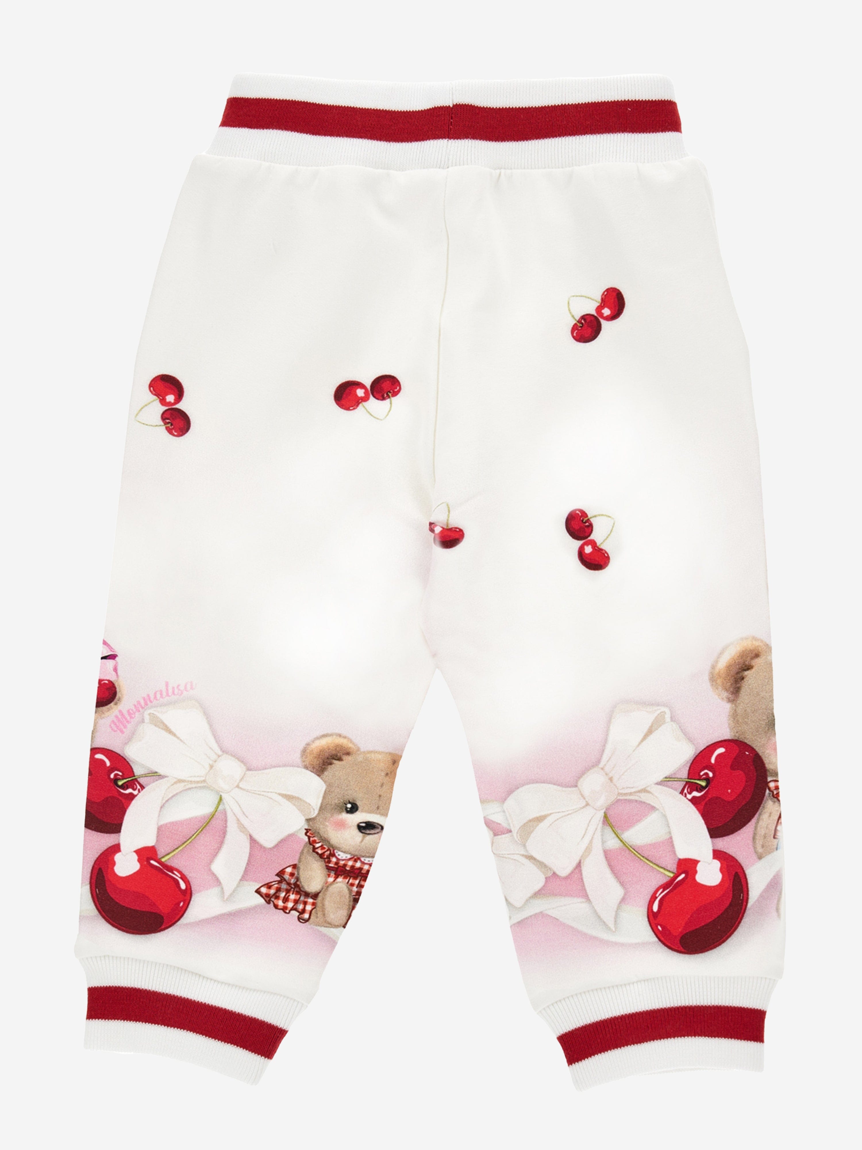 Monnalisa Baby Girls Teddy Bear Joggers in White