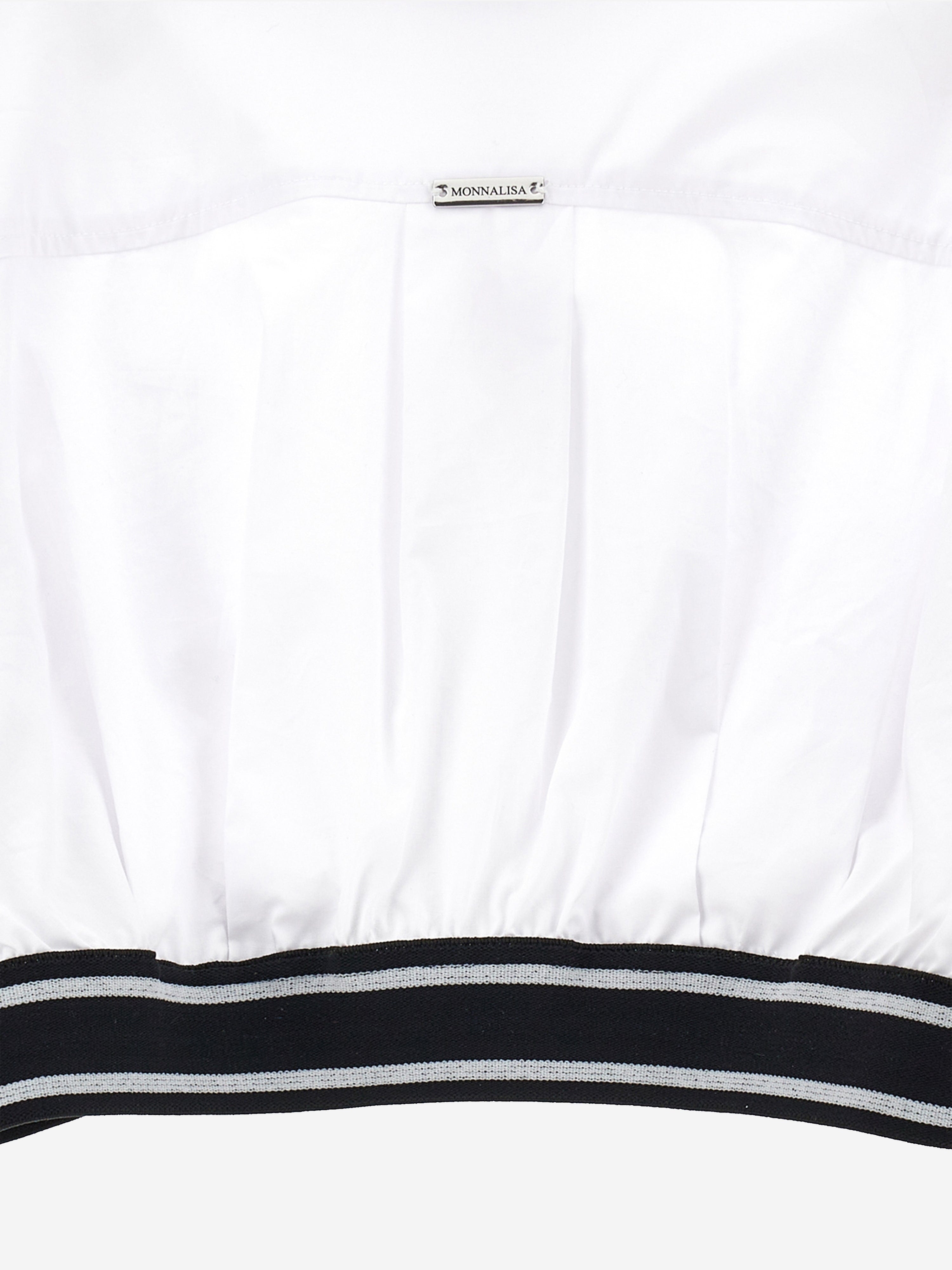 Monnalisa Girls Cropped Shirt in White