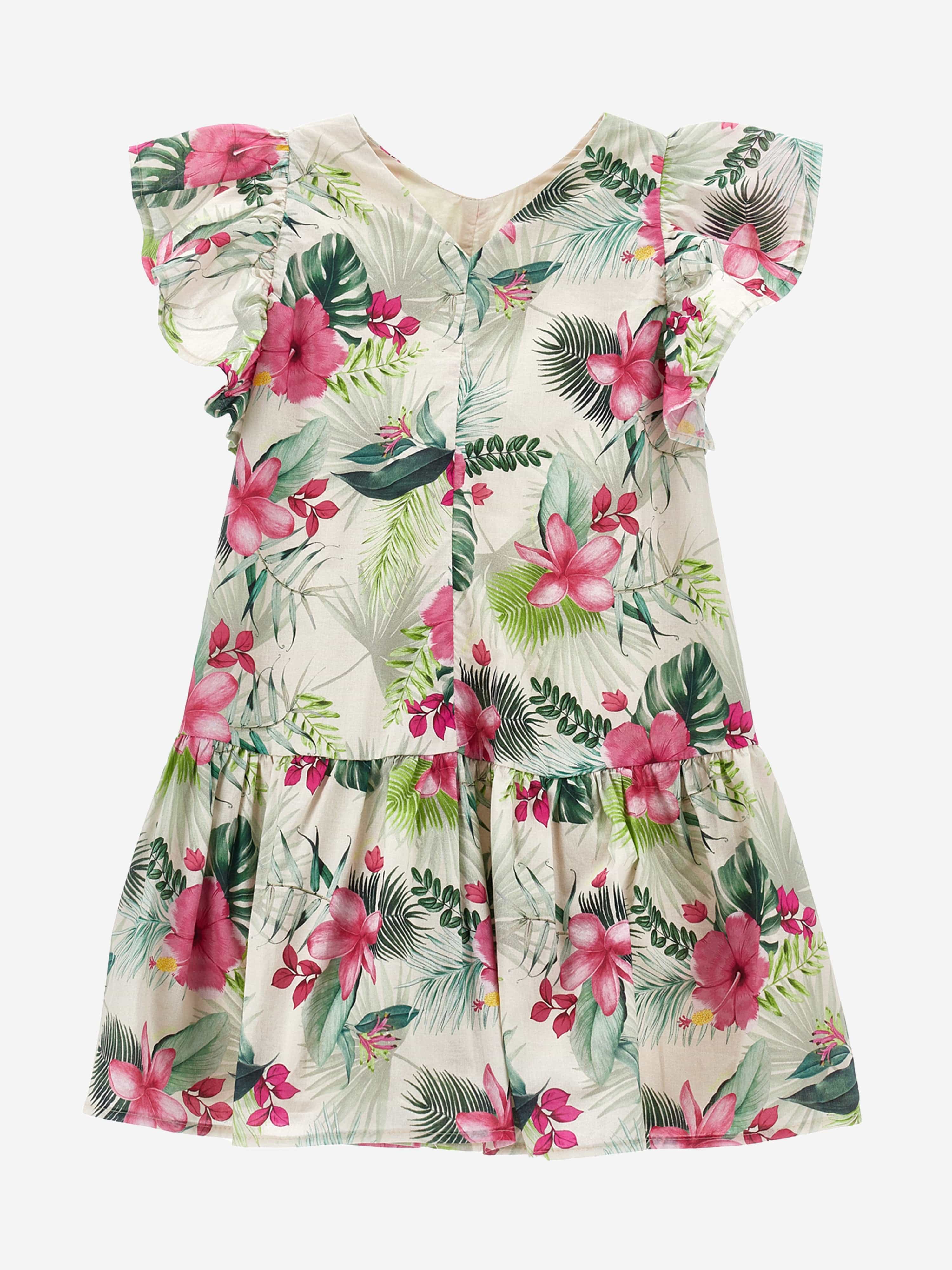 Monnalisa Girls Jungle Dress in Multicolour