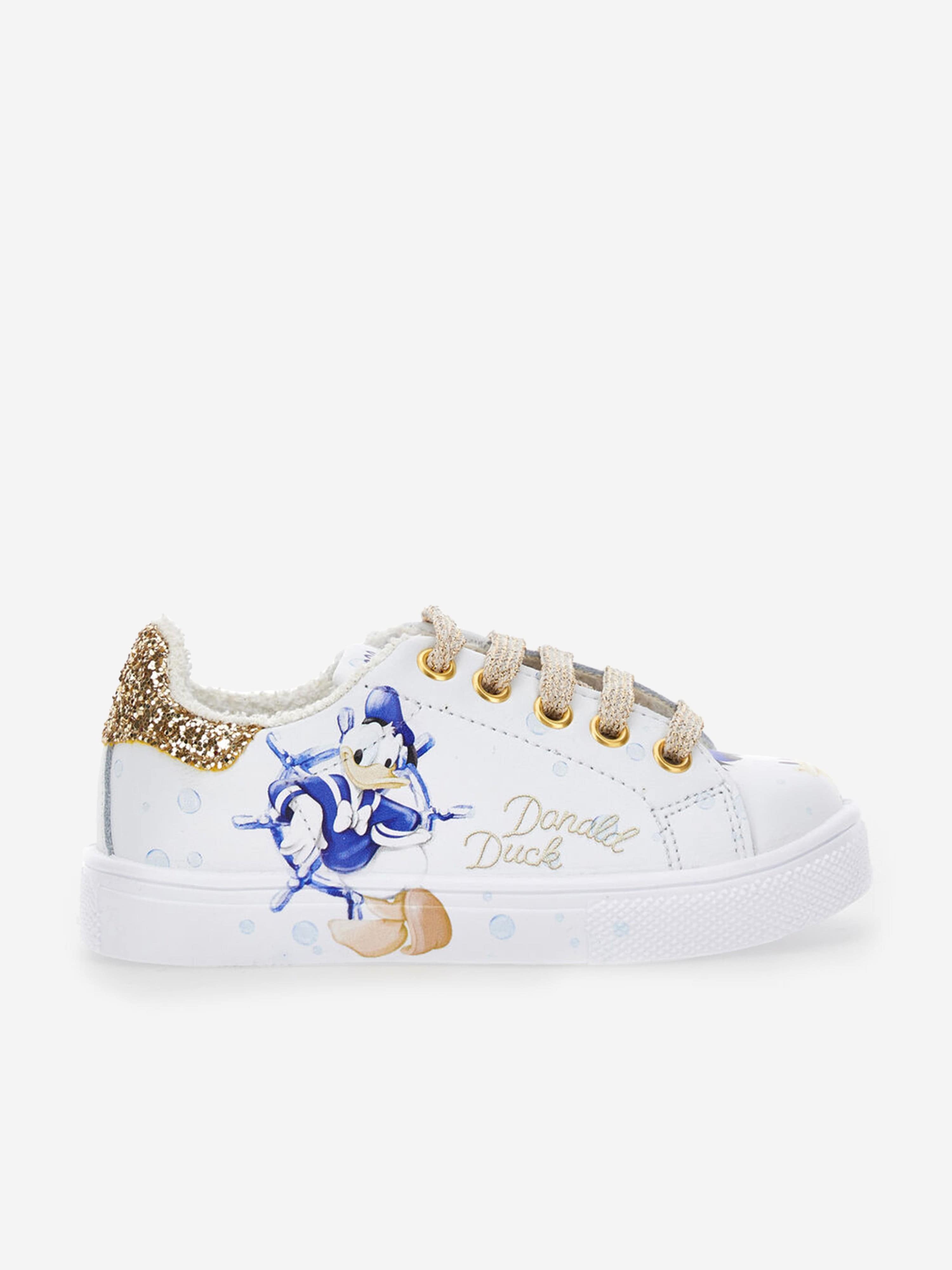 Monnalisa Girls Donald Duck Trainers in White