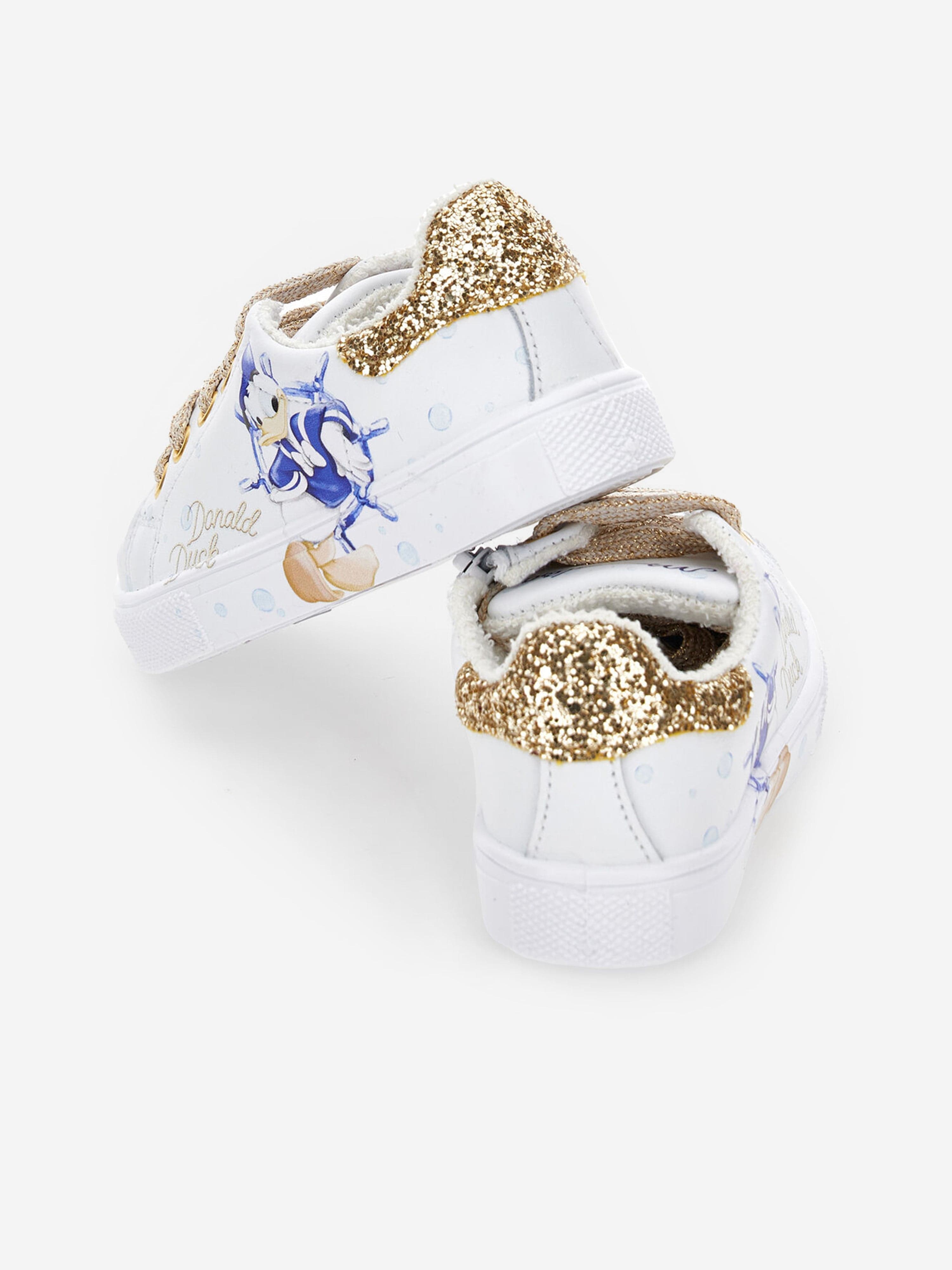 Monnalisa Girls Donald Duck Trainers in White