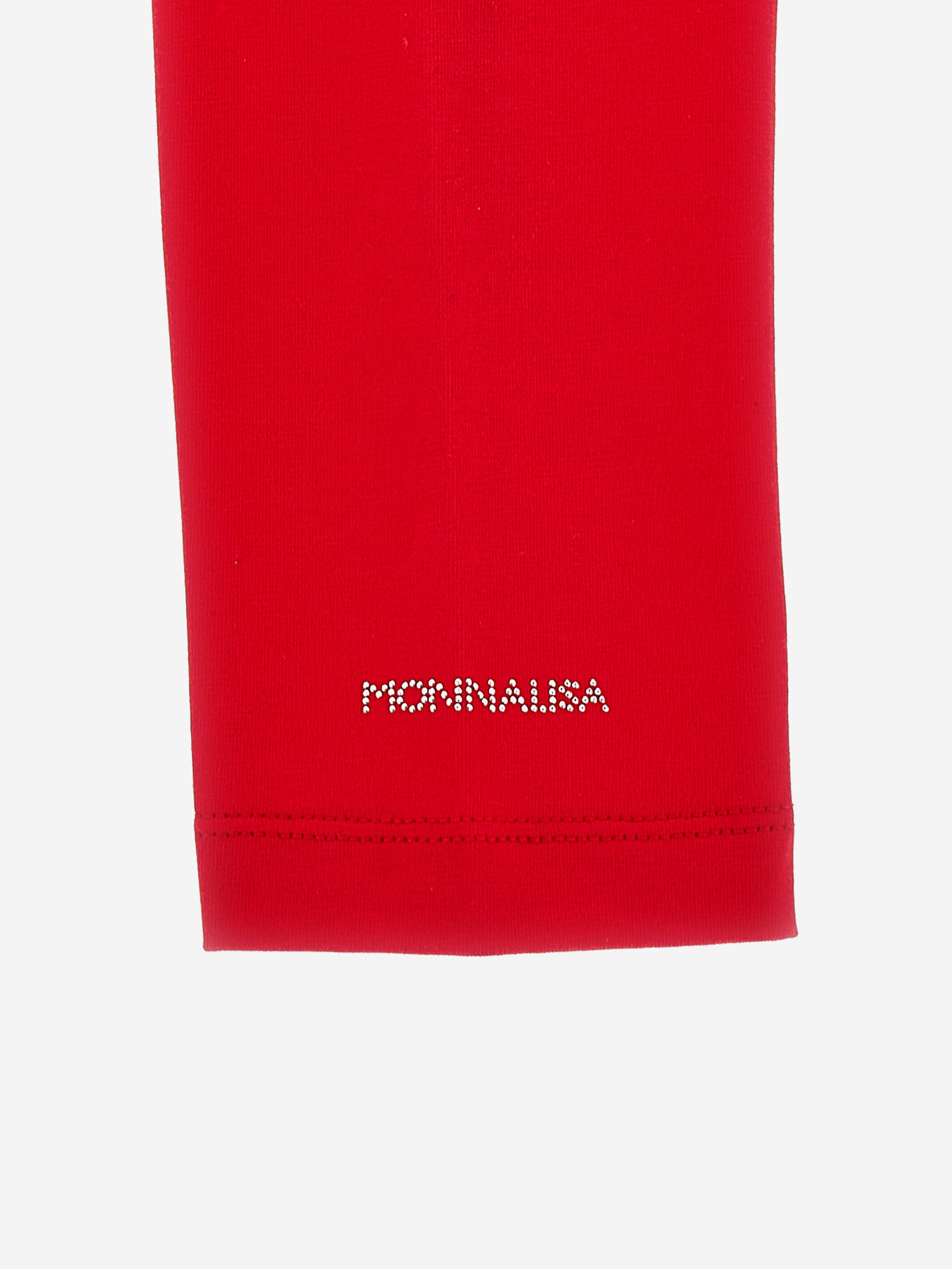 Monnalisa Girls Branded Leggings in Red