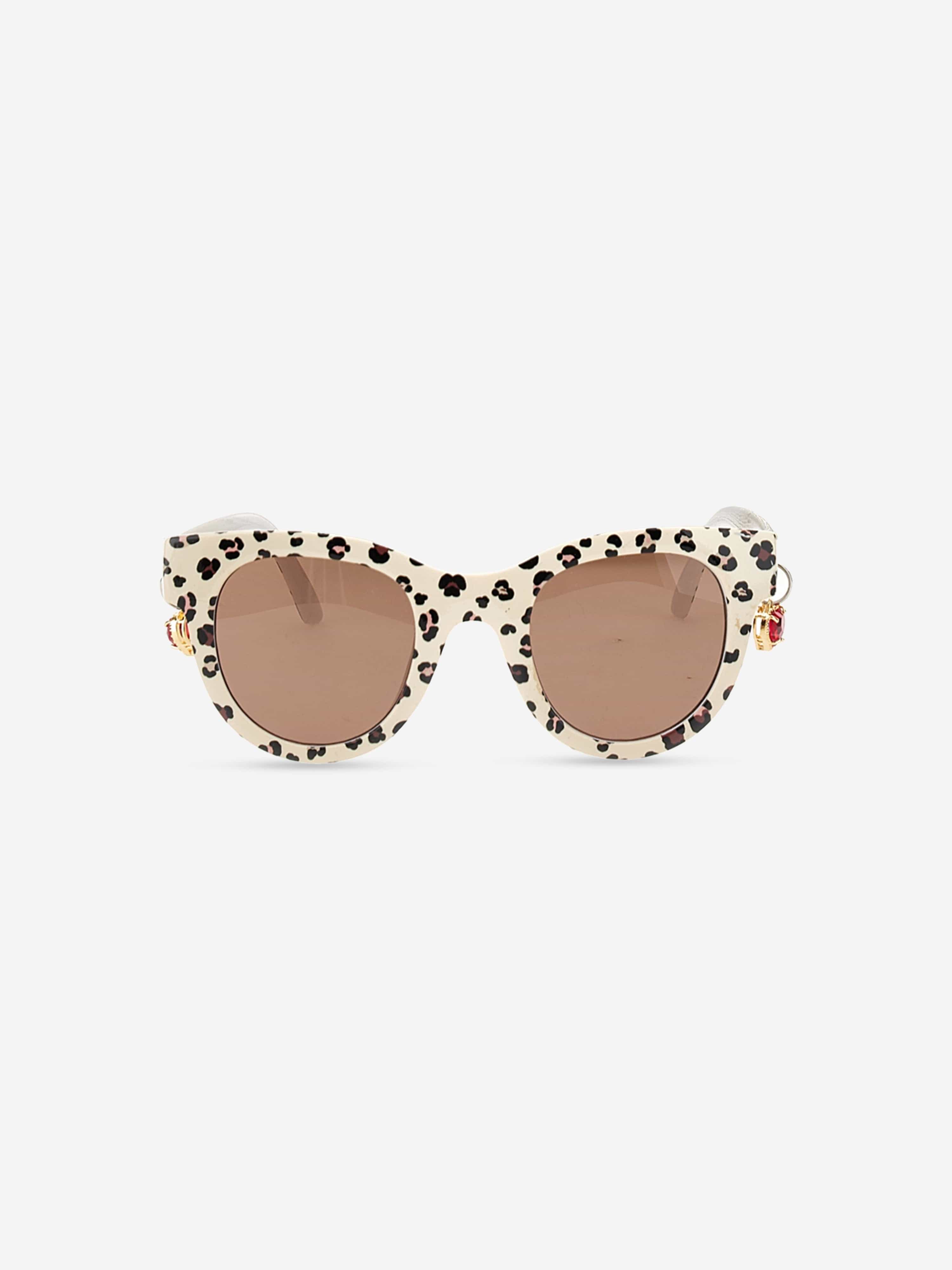Monnalisa Girls Leopard Sunglasses With Case in Multicolour