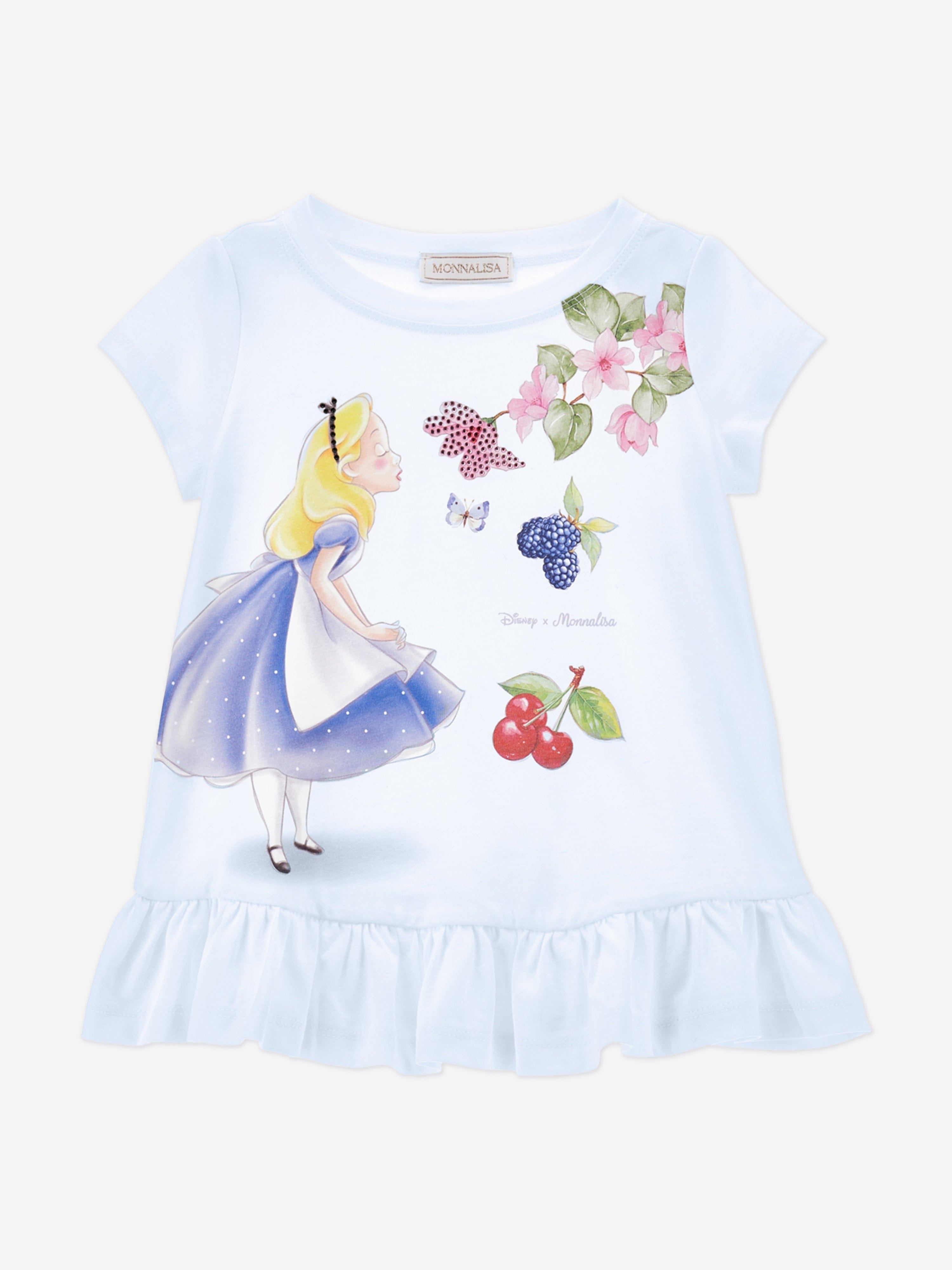 Monnalisa Girls Alice In Wonderland T-Shirt in Blue